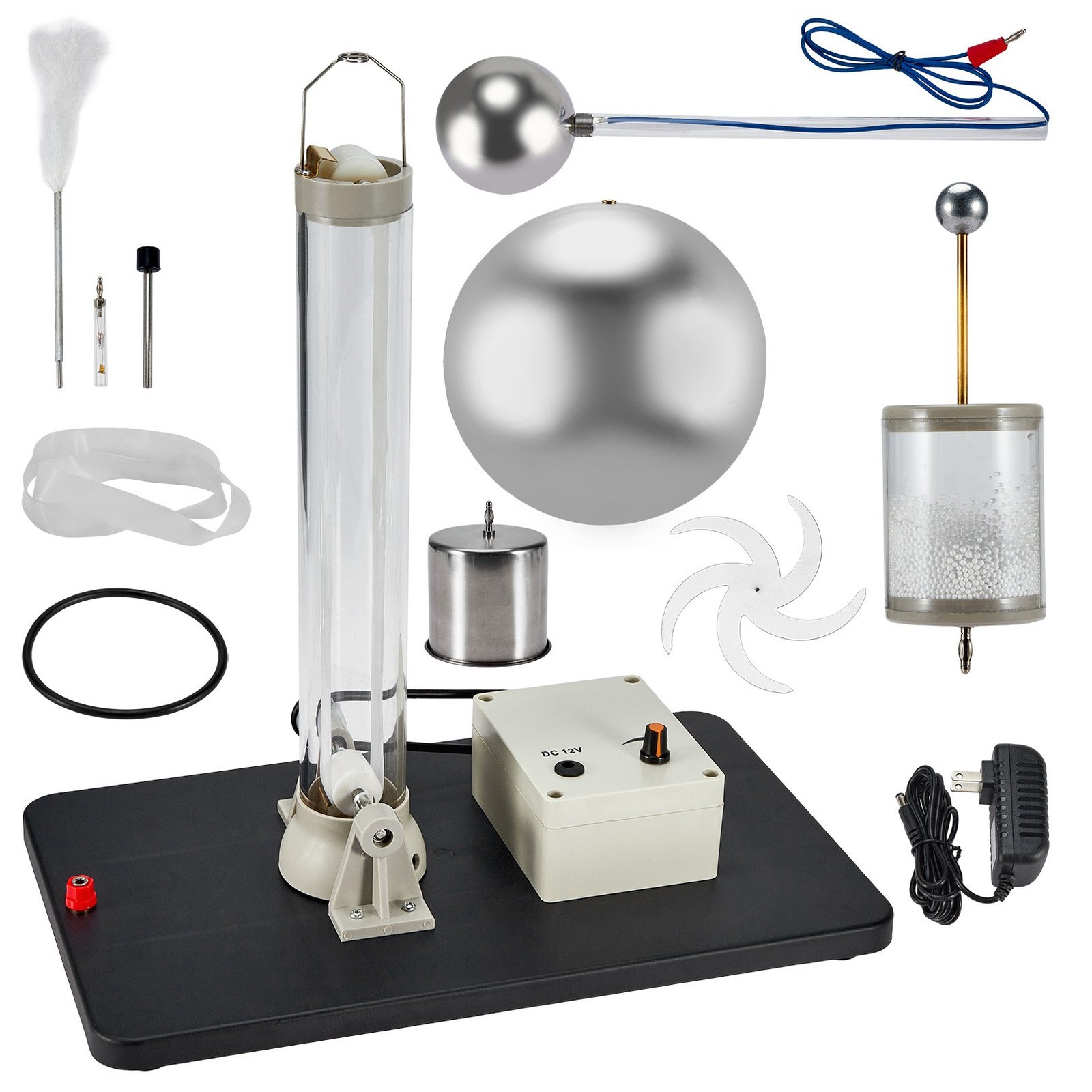 New Labs Van De Graaff Generator, 220/240V Motor Driven, w/ Base, Accessories