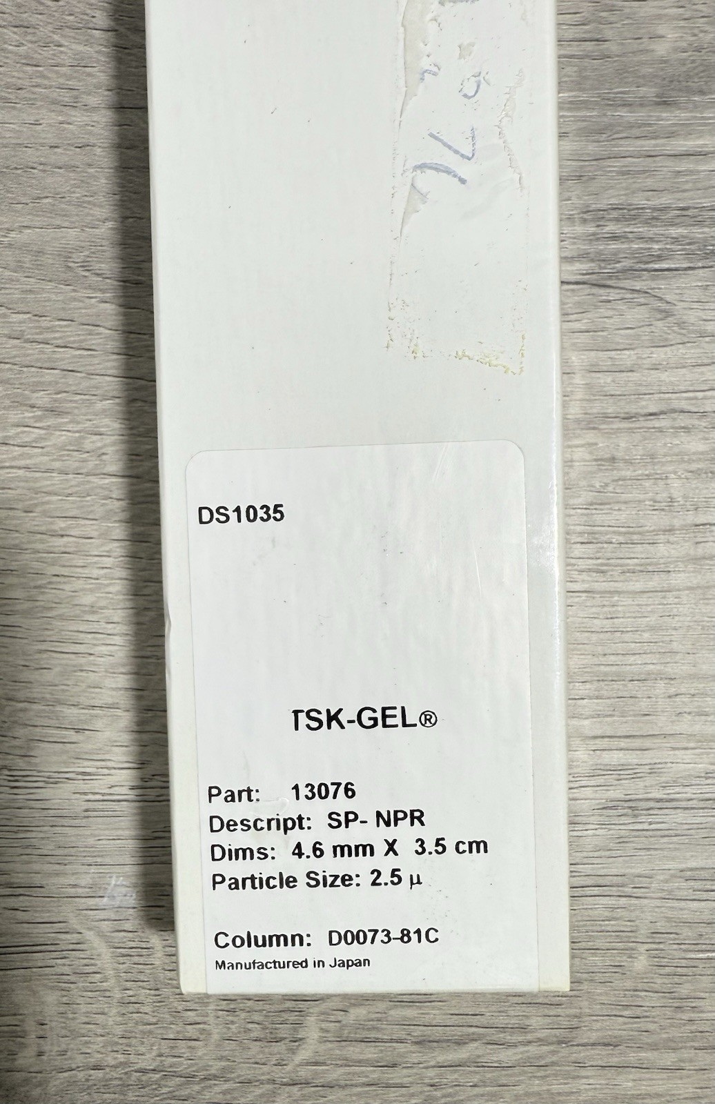 Tosoh TSK-GEL SP-NPR 2.5μm 4.6x35mm Column 13076 Chromatography
