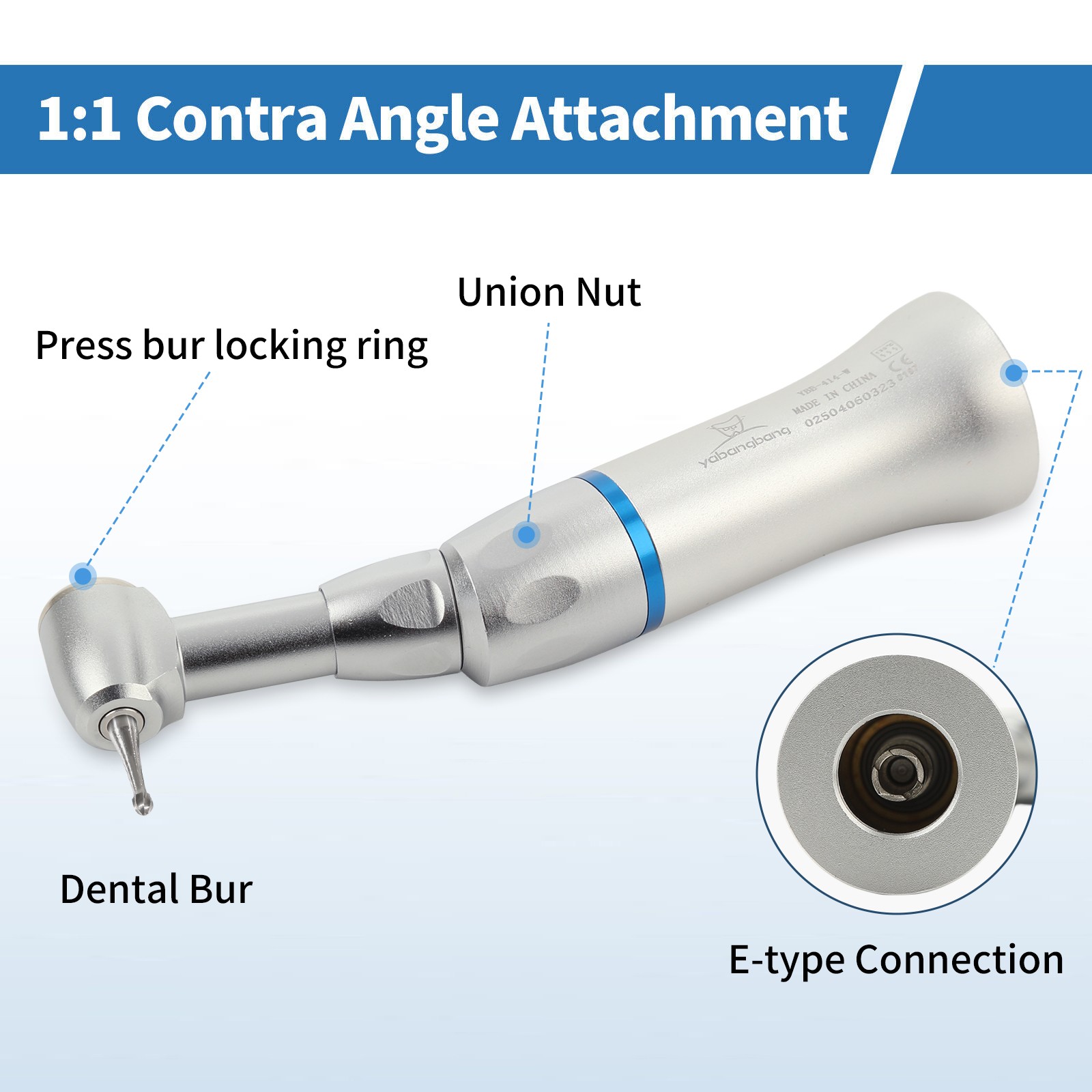 10X-NSK Type Dental E-Type Contra Angle Low Slow Speed Handpiece Latch Bur JYMX1