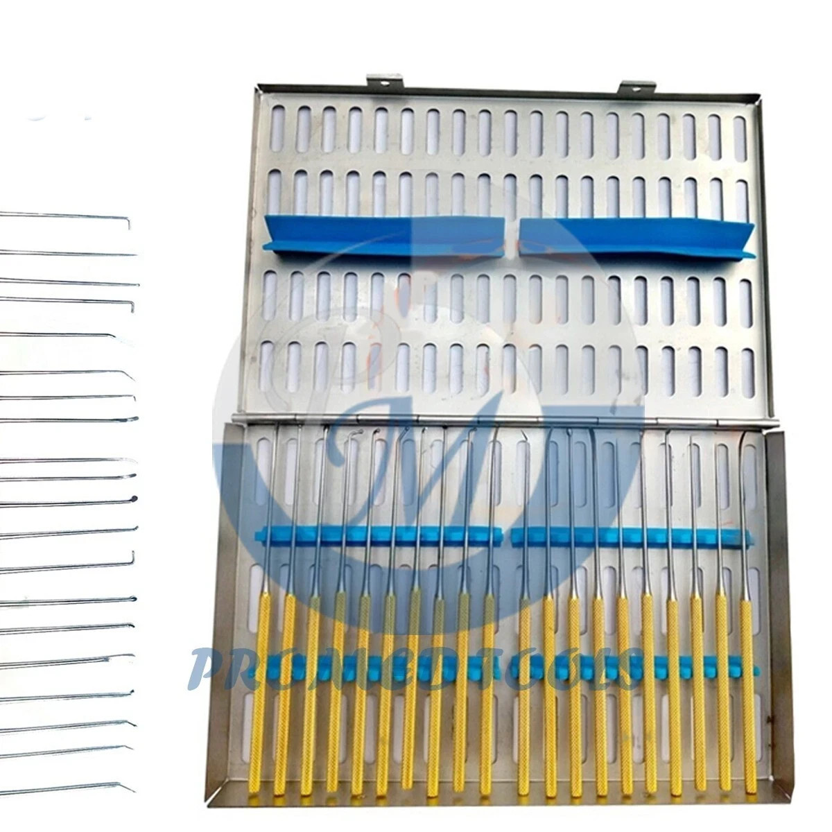 Rhoton Micro Dissector Set 20 Pieces with Gold Neurosurgery Surgical Instruments