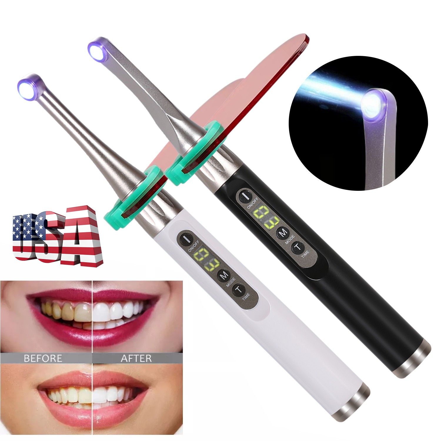 For Woodpecker Dental Wireless Curing Light Lamp iLED 1 second Curing 2500mw/c㎡
