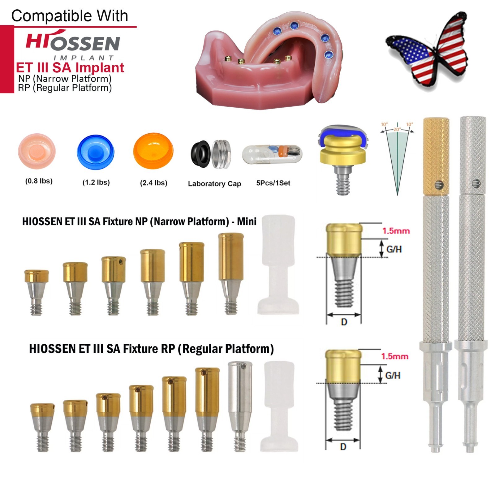 Dental Fit Zest Locator Abutment Legacy Anchor Overdenture Hiossen Zimmer Nobel