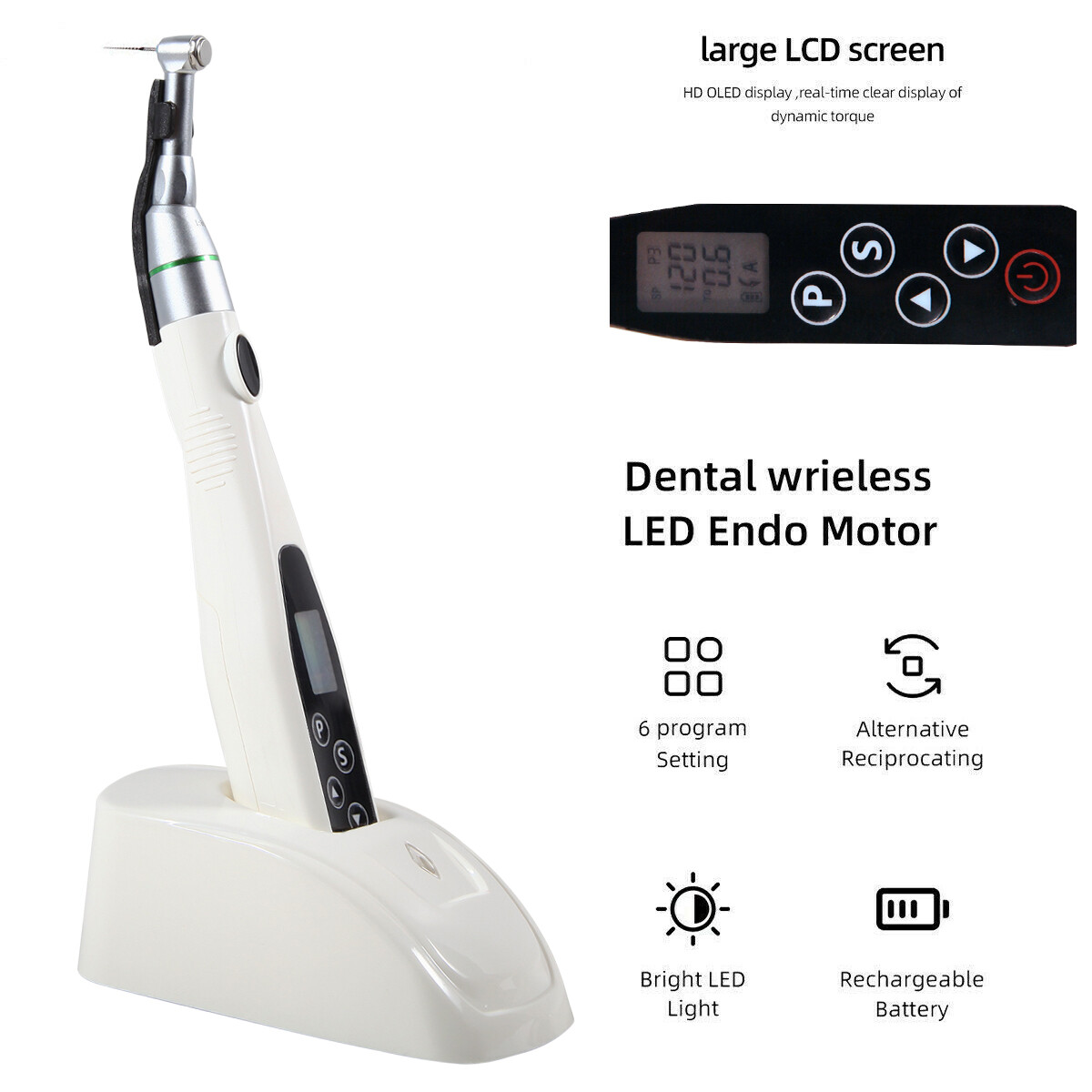 LED Dental Endo Motor 16:1 Contra Angle Root Canal Treatment Y-smart /NITI Files