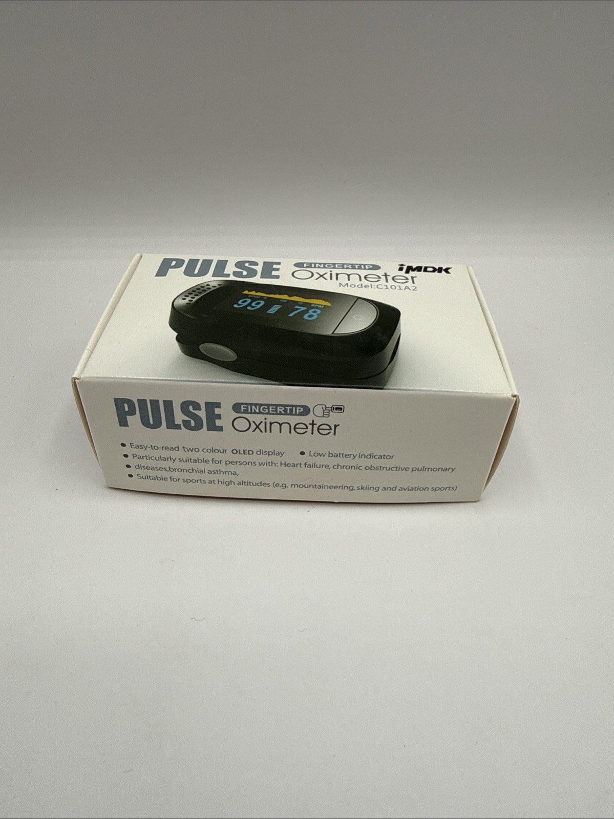 IMDK C101A2 Fingertip Pulse Oximeter OLED Display Black Cardiology