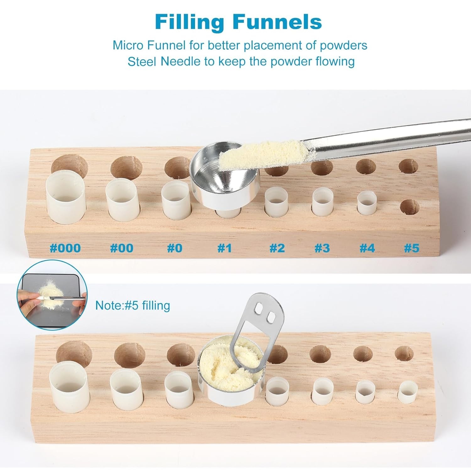 10-Pc Filling Tools Set: Stainless Steel Scoops & Aluminum Funnels