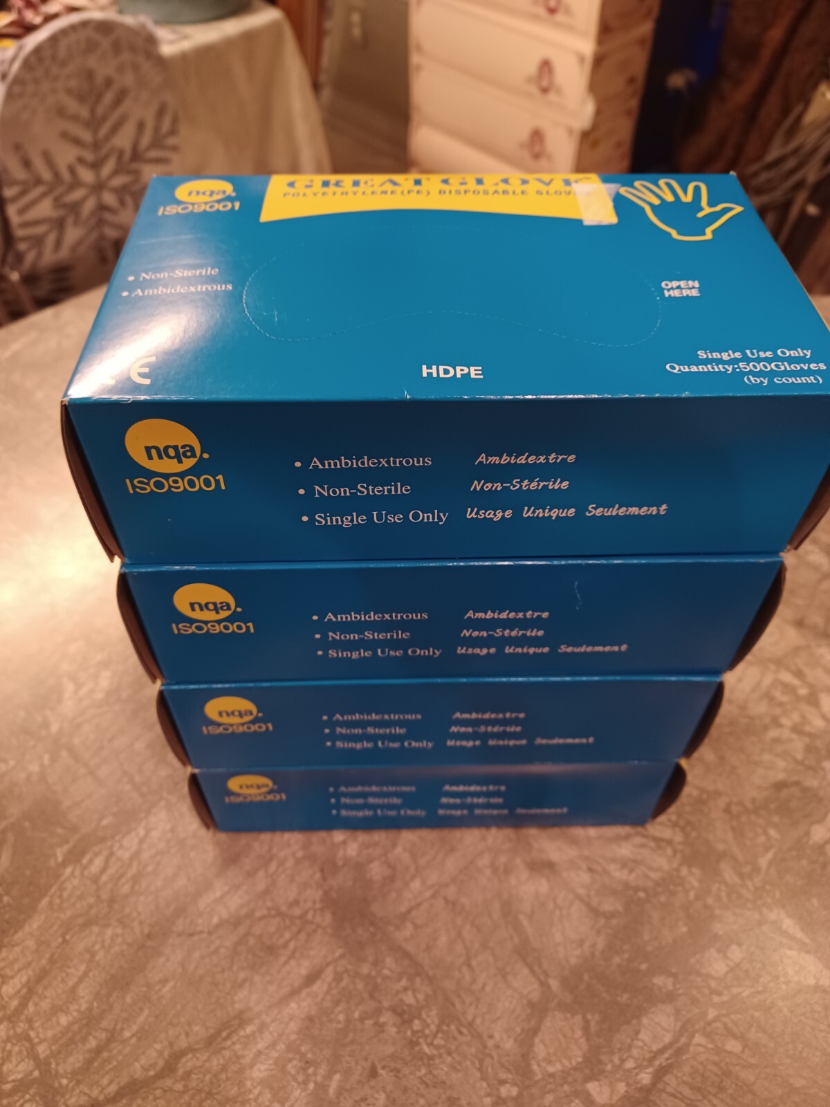 Polyethylene Gloves 4 Boxes- Total of 2000 Gloves- Great for Food Service-Sealed