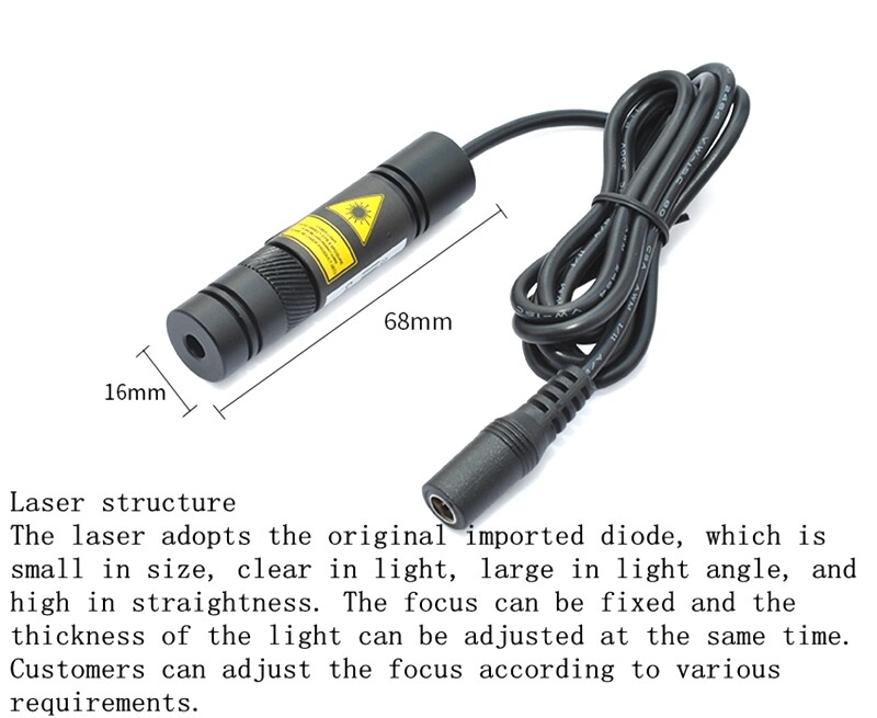 Focusable 780nm 100mw Infrared Light Dot/Line/Cross Laser Module 16*68mm DC5V