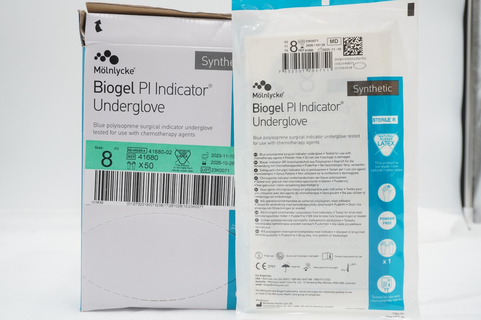 Molnlycke 41670 Biogel PI Indicator Underglove Box/50 Size 7 Exp 05/2026
