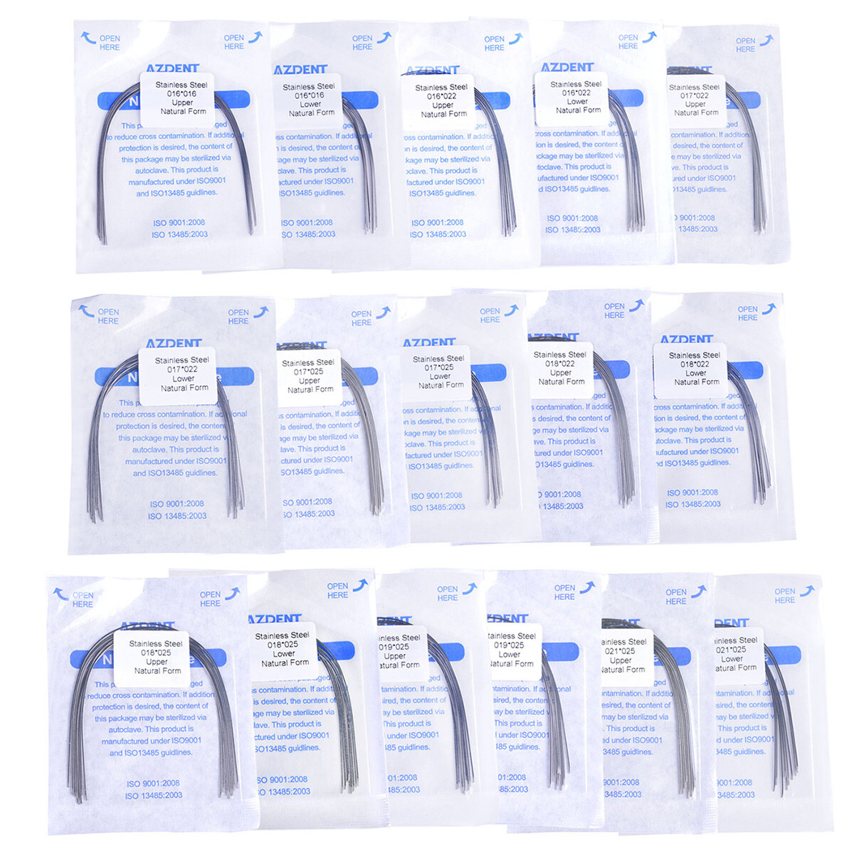 10pcs Dental Orthodontic Stainless Steel Rectangular Arch Wire Natural Form