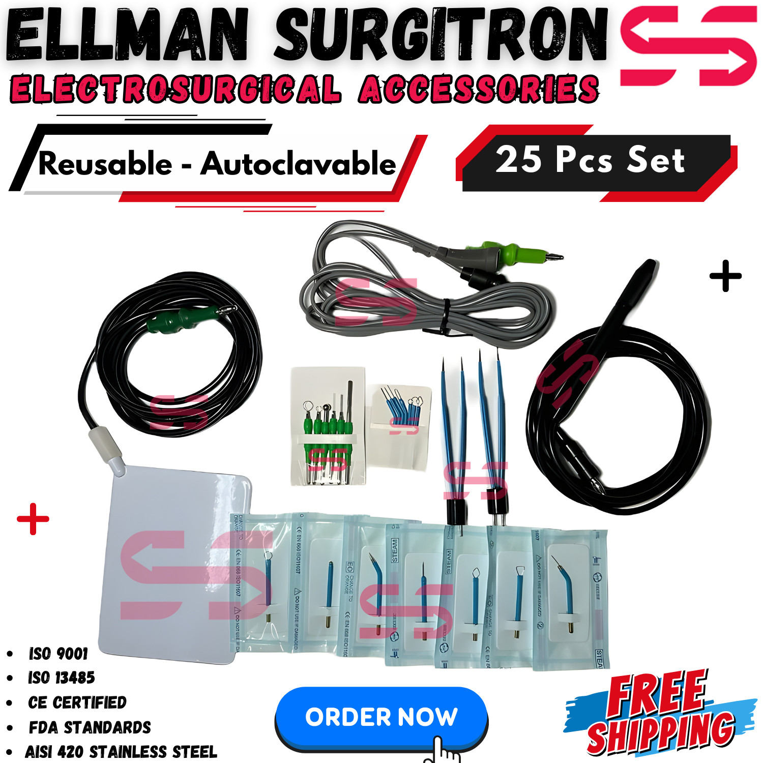 Ellman Surgitron FFPF/EMC/Dento Electrosurgical Accessories Autoclavable CE/FDA