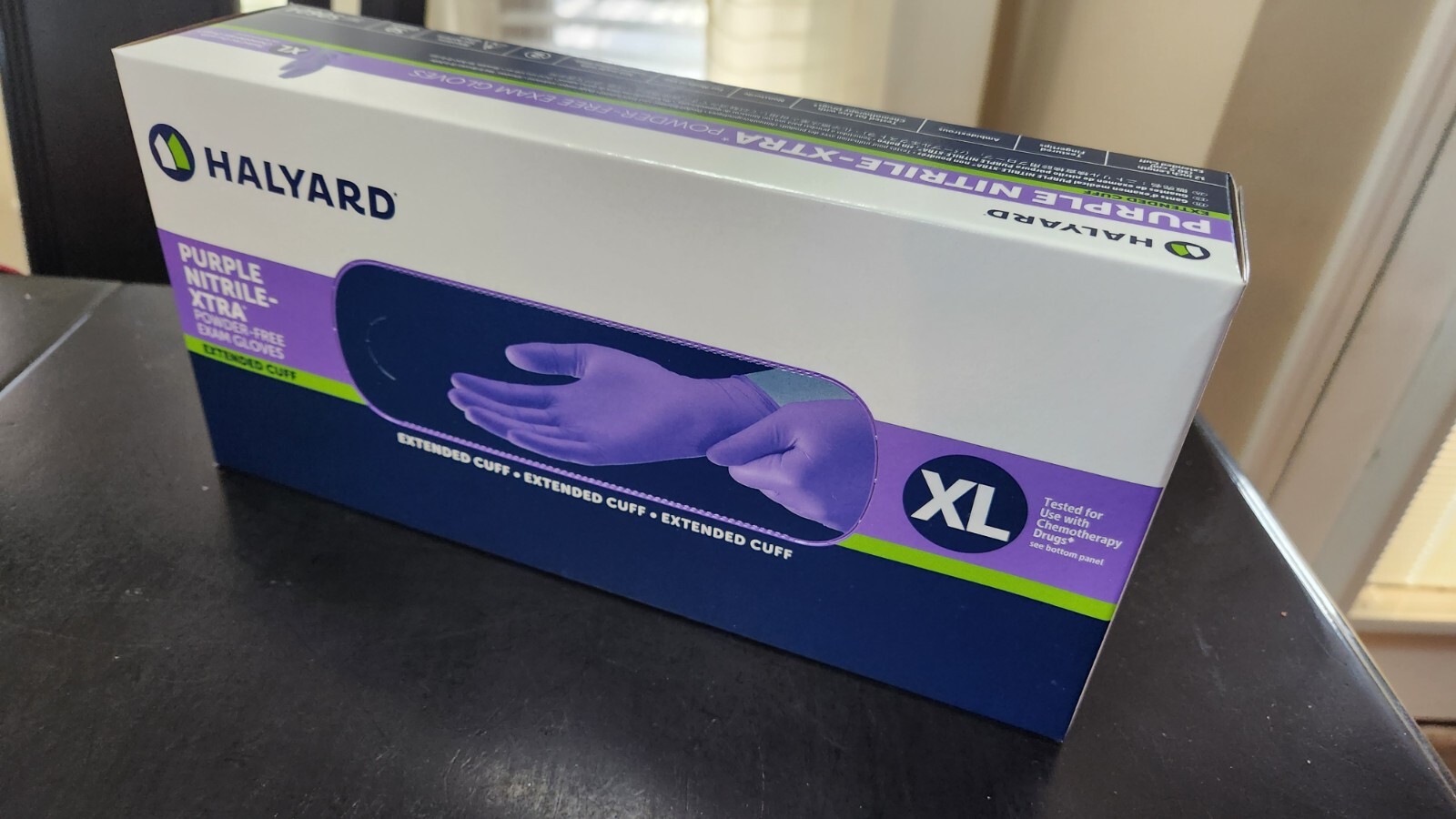 Halyard Purple Nitrile-XTRA Powder-Free Exam Gloves XL – Box of 50 Extended Cuff