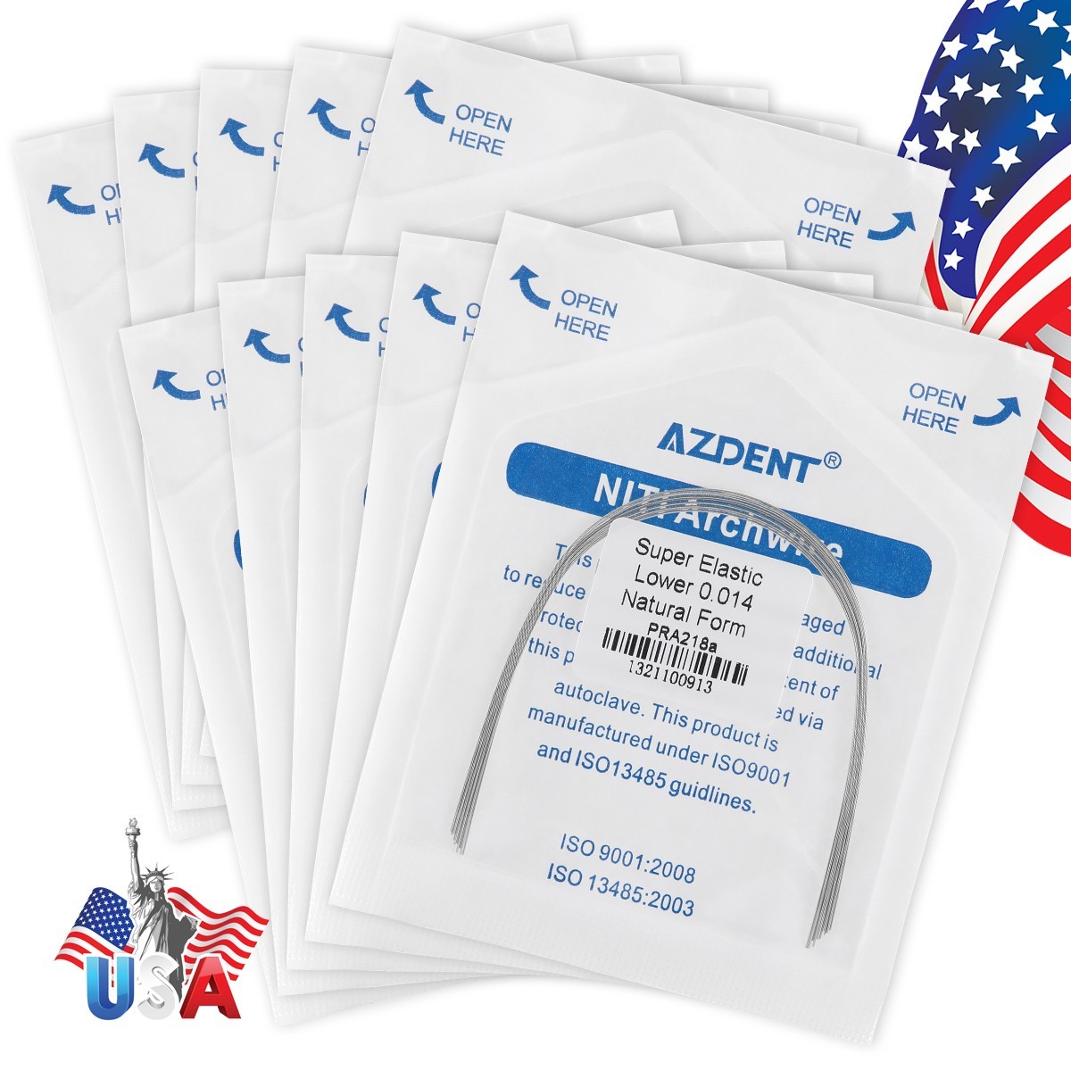 AZDENT Dental Orthodontic Round Arch Wire Oval Form Oval Round Stainless Steel