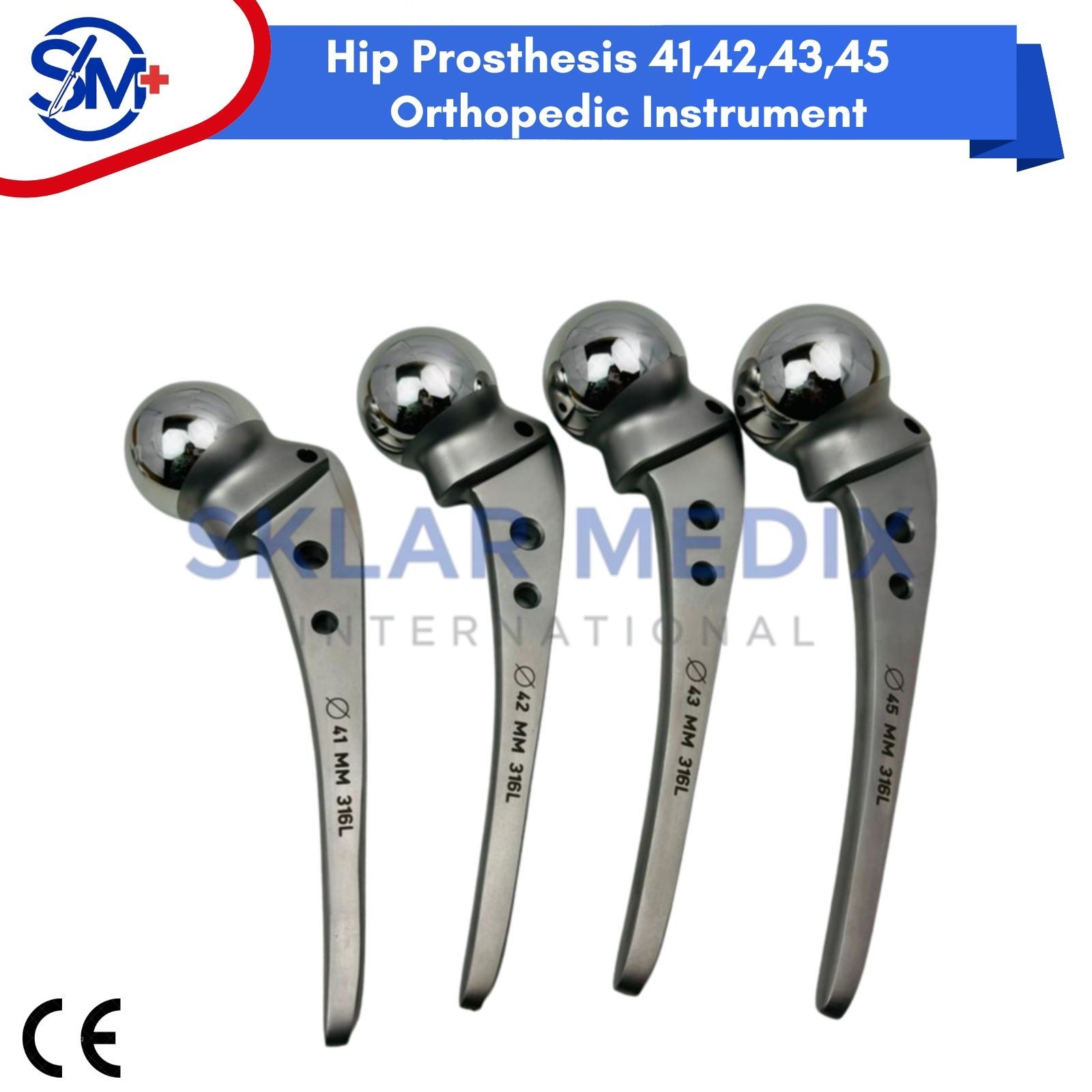 Hip Prosthesis 41,42,43,45 Orthopedic Instrument Premium Quality Stainless CE