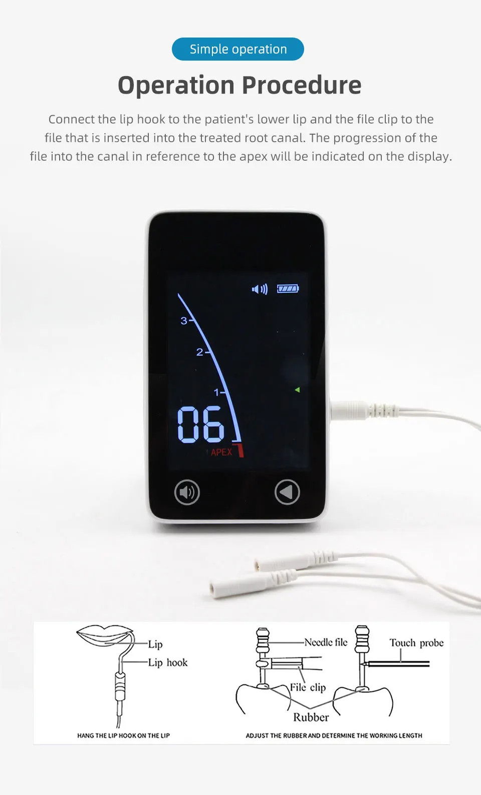 Electric Dental Medicine 1:1 Endo Motor Endodontic Handpiece with Apex Locator