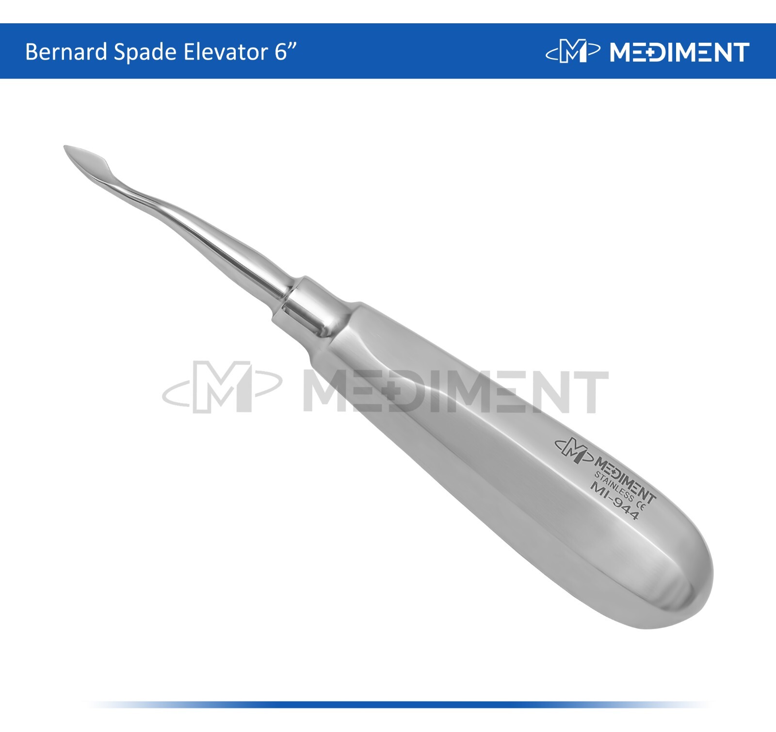 Dental Surgery Elevator Bernard Spade 6” Length Root Extraction, Teeth Luxating