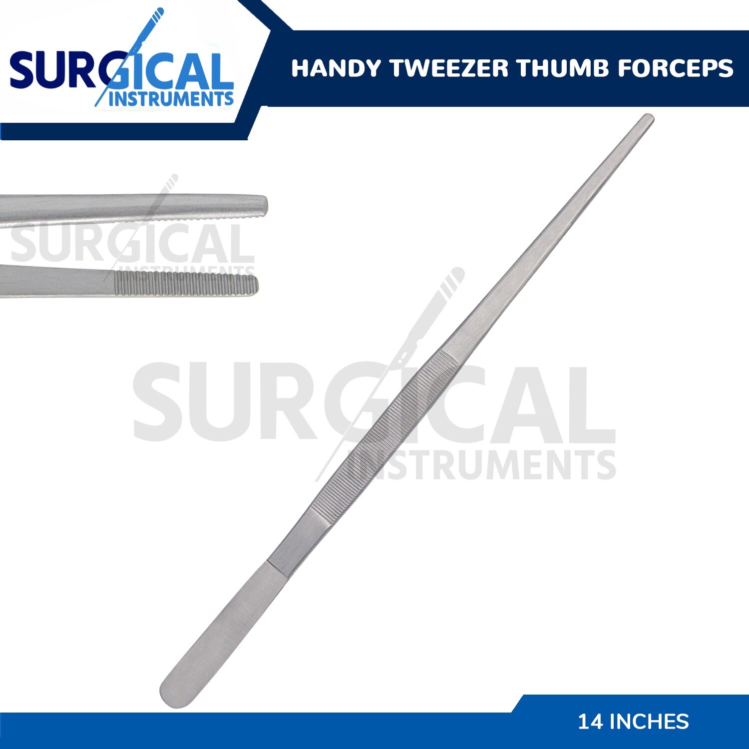 Handy 14″ Extra-Long Tweezers Instruments Thumb Forceps Stainless German Grade