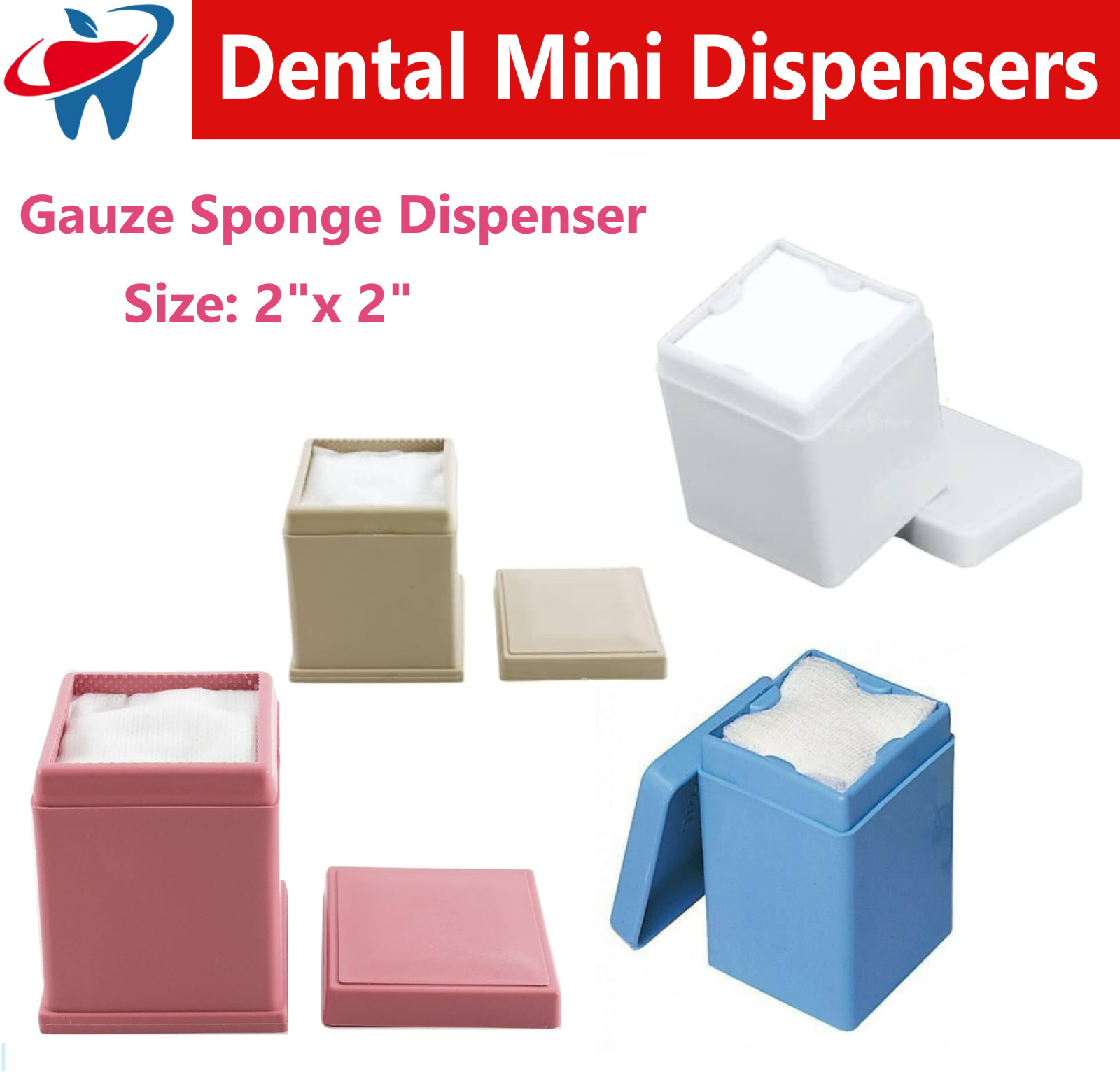 Dental Cotton Roll Dispenser Microbrush Dispenser 2″x 2″ SPONGE DISPENSER, etc.