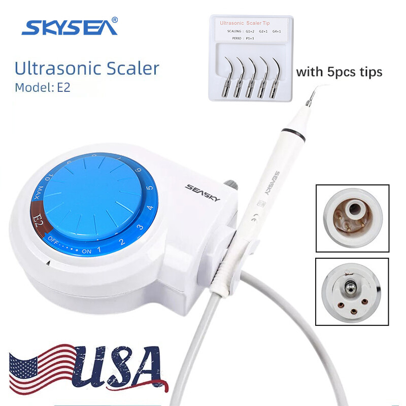 4 SK-E2 Dental Ultrasonic Piezo Scaler W/ Handpiece 5 Tips Fit EMS Cavitron