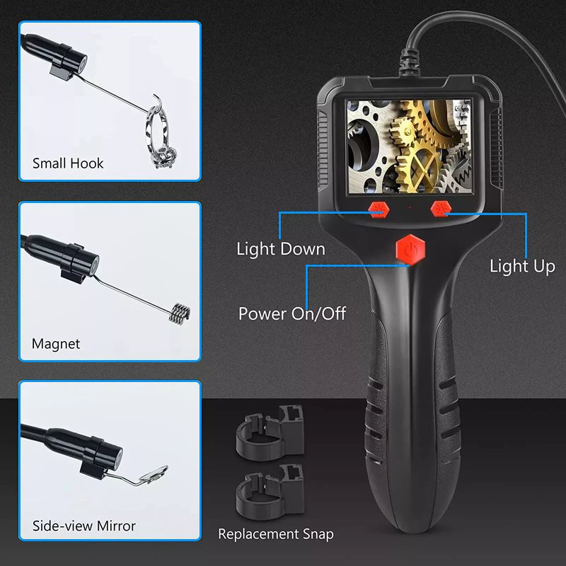 Endoscope Camera with Light, 1080P HD Borescope with 8 Adjustable Lights, IP67