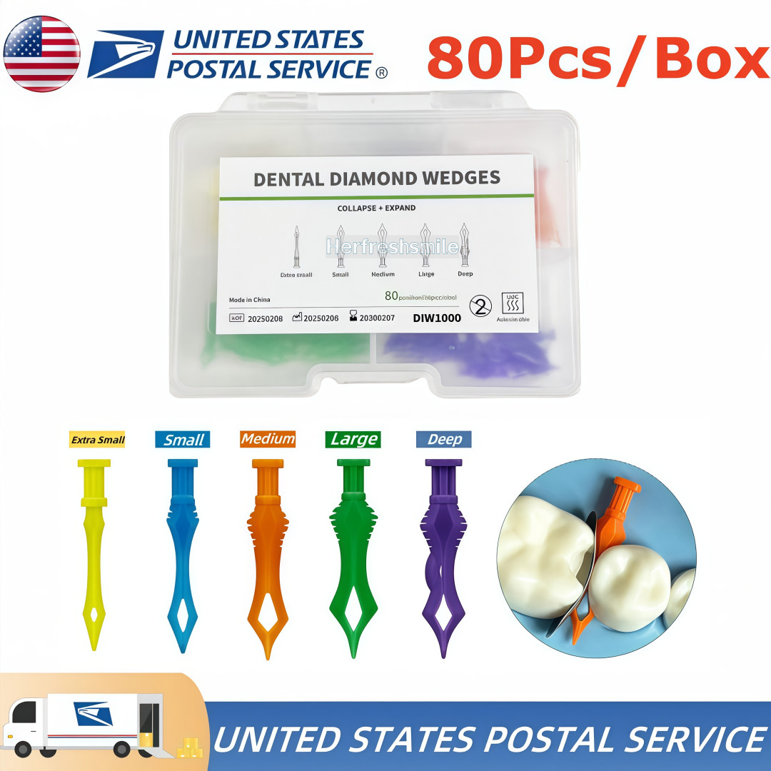 USA Dental Diamond Wedges Marginal Seal Wedge Flexible Collapse Expand 80Pcs