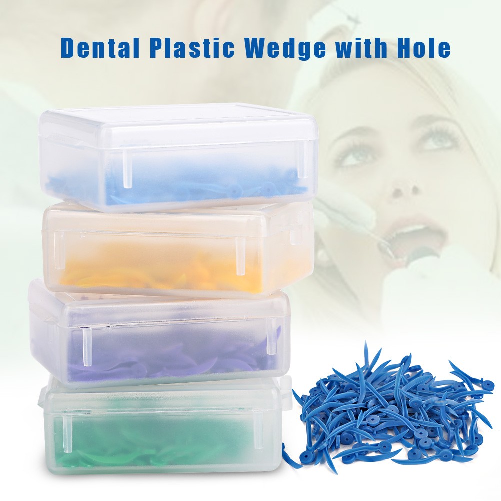 400x Disposable Dental Plastic Wedge With Hole All 4 Sizes Wave Shape Wedge BEA