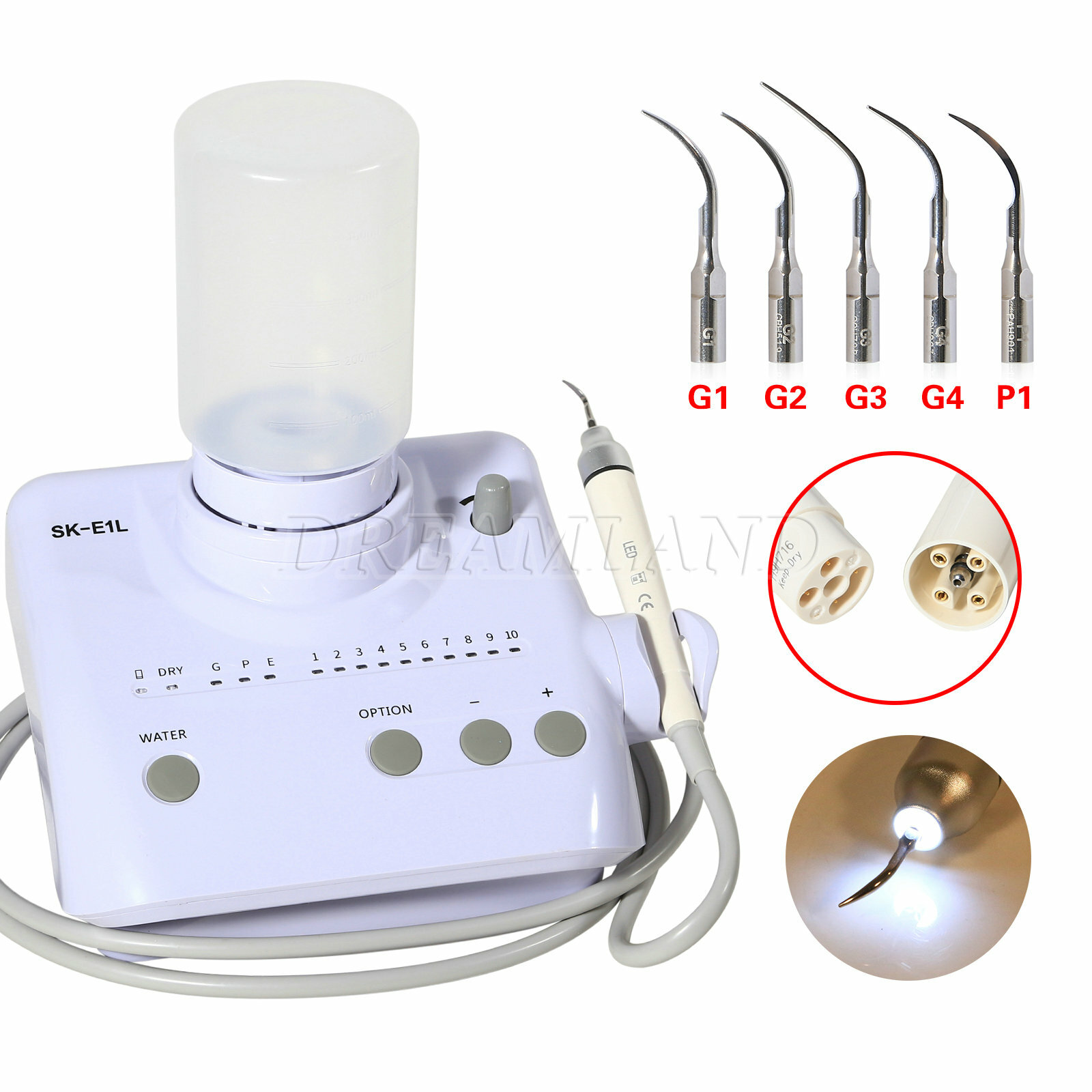 Dental Ultrasonic Scaler 2 Water Bottles fit Cavitron EMS LED Light Handpiece