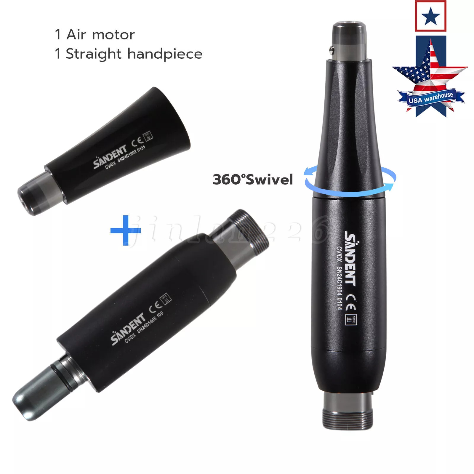 Premium Plus Dental Hygiene Prophy Handpiece Air Motor 2 Holes 4:1 Nose Cone