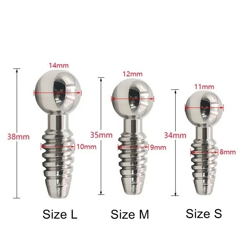 Stainless Steel Male Screw Penis Plug Urethral Dilator Cathetre Sound Stretching
