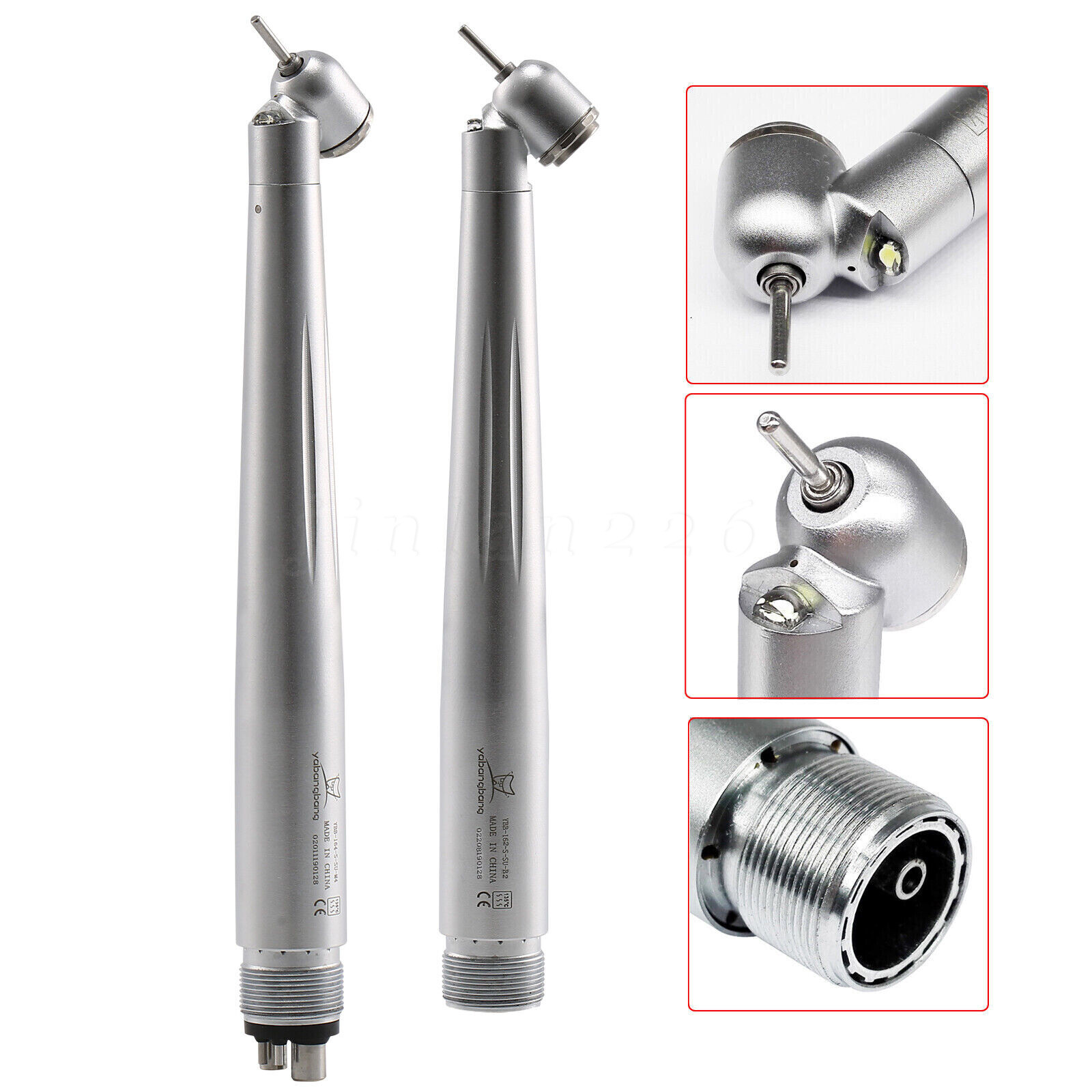Dental 45 Degree LED High Speed Handpiece Self-Power Oral Surgery Turbine