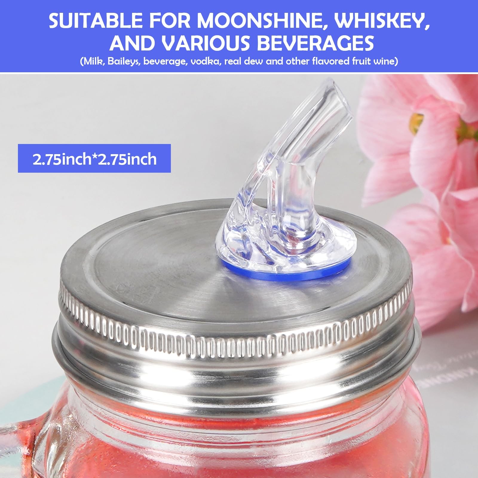 Stainless Steel Mason Jar 2.75 Inch Regular Mouth(New Style), silver lid 1