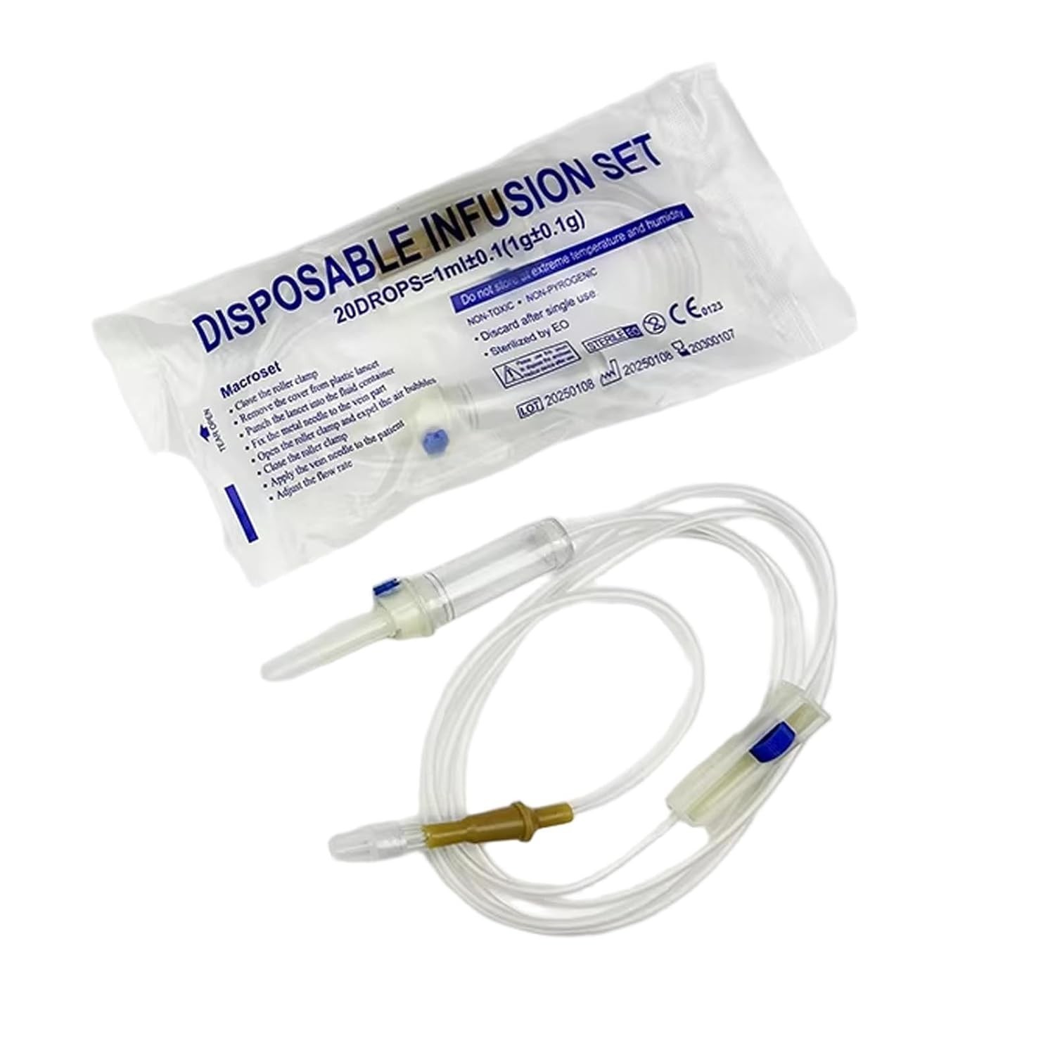 10-50Pcs Portable IV / Veterinary Infusion Set Parts With 72Soft Tubing Tool NEW