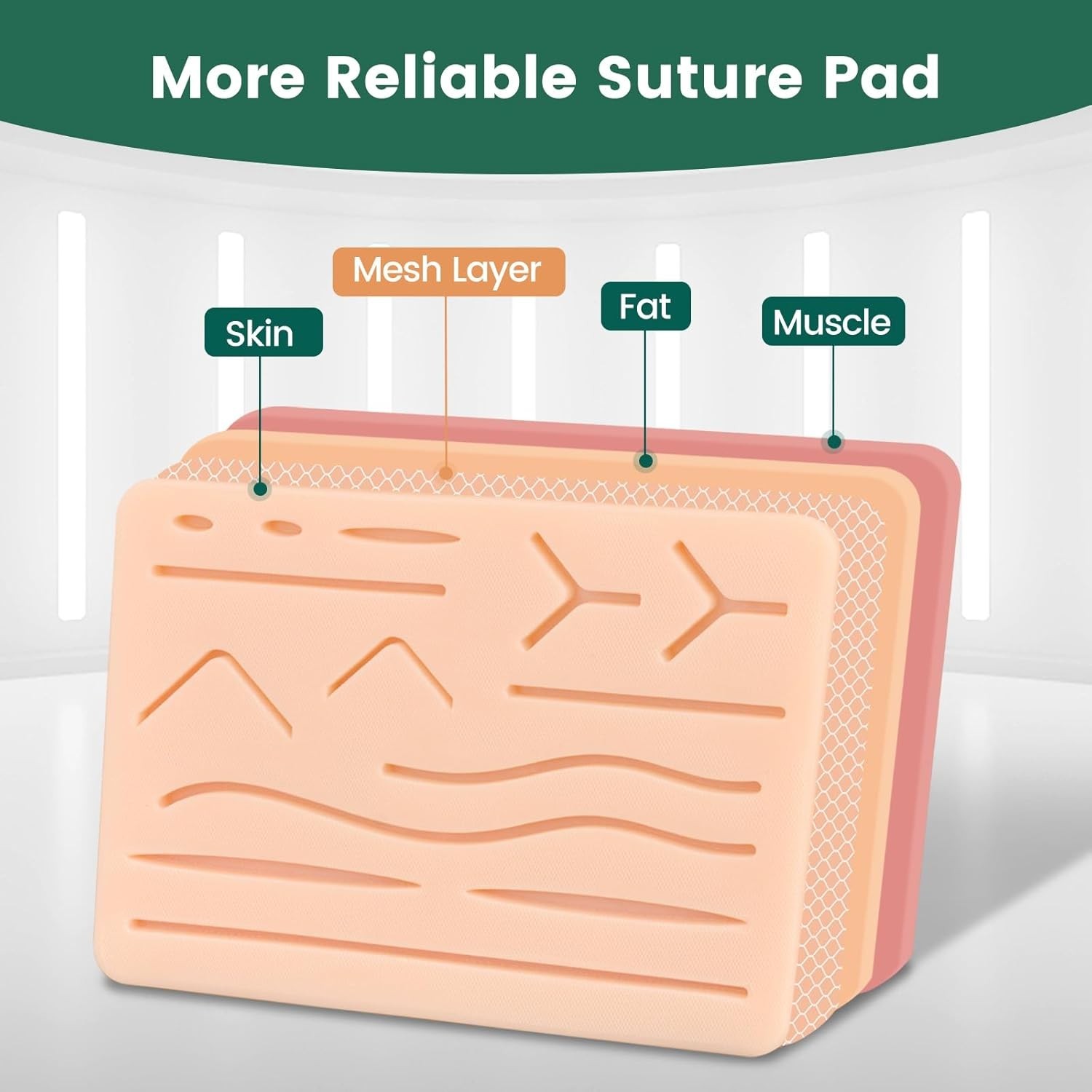 Realistic 3-Layer Suture Practice Pad – Non-Toxic Silicone for Medical Training