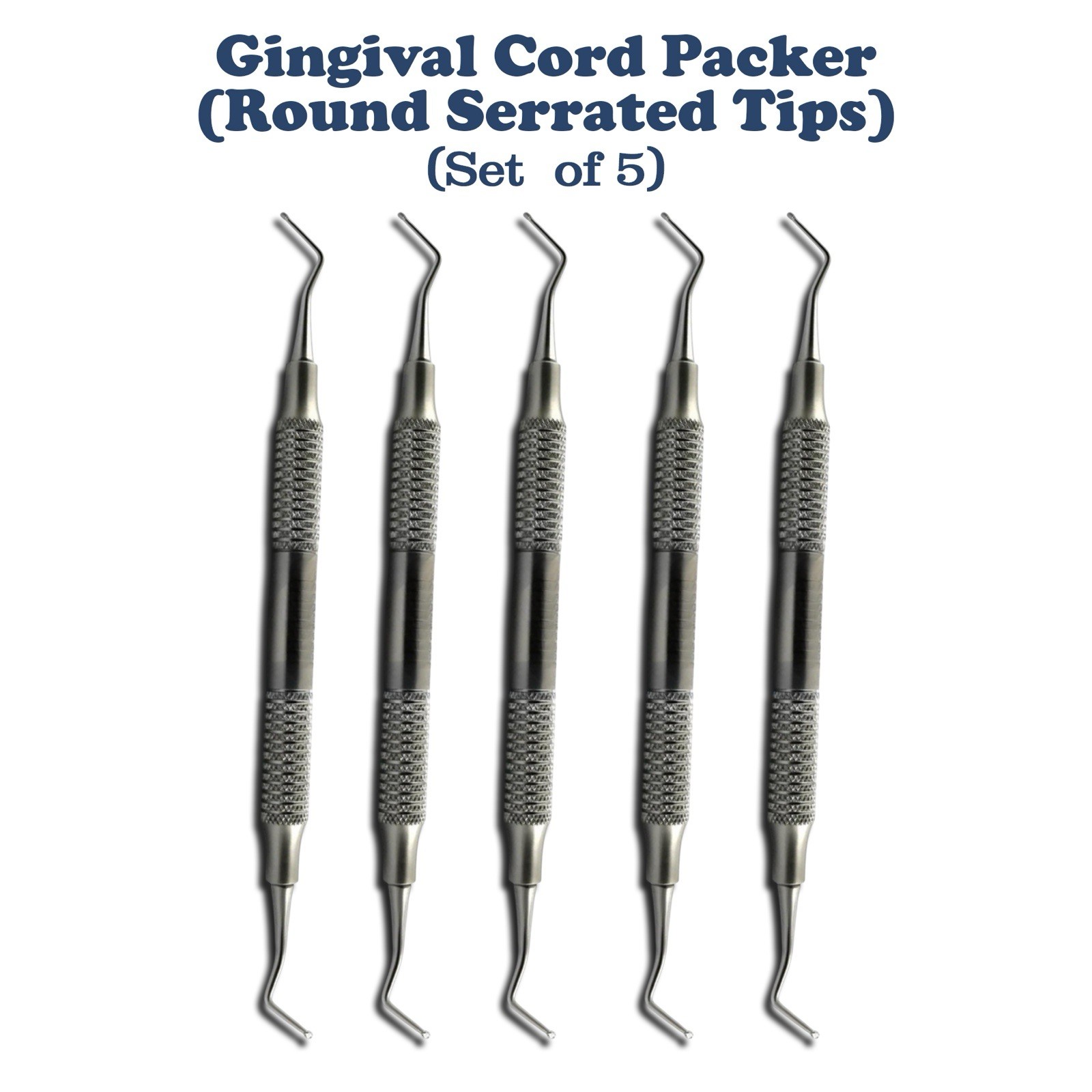 5 PCs Dental Cord Packer Small Tip Gingival Atraumatic Retraction Instruments