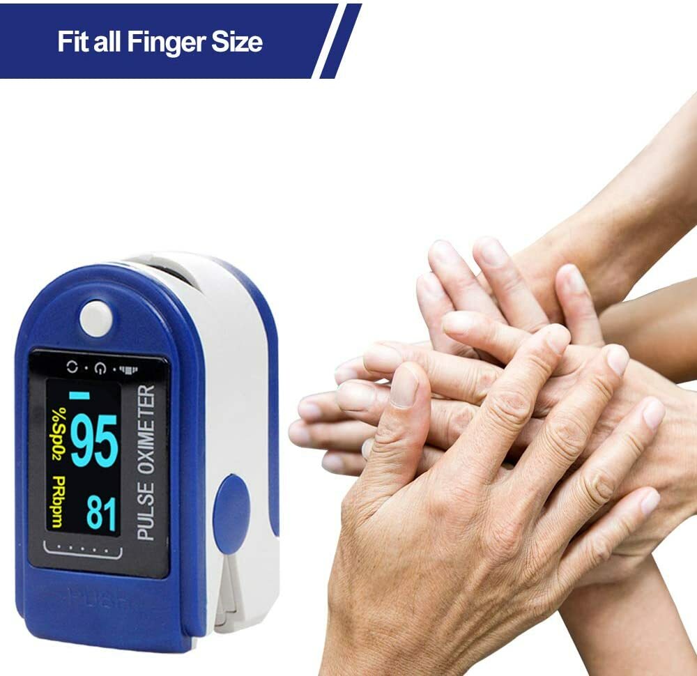 Finger Pulse Oximeter Blood Oxygen SpO2 Monitor PR PI Respiratory Rate FDA & CE