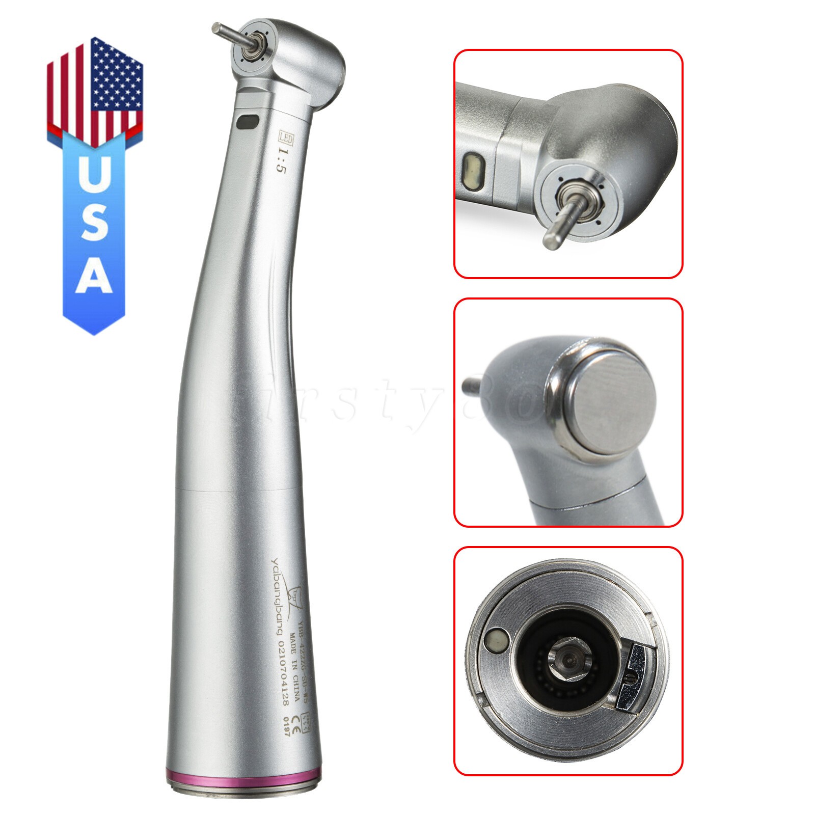 Dental Contra Angle 1:1 /1:5 / 20:1 Reduction Low Speed Handpiece Fit NSK Motor