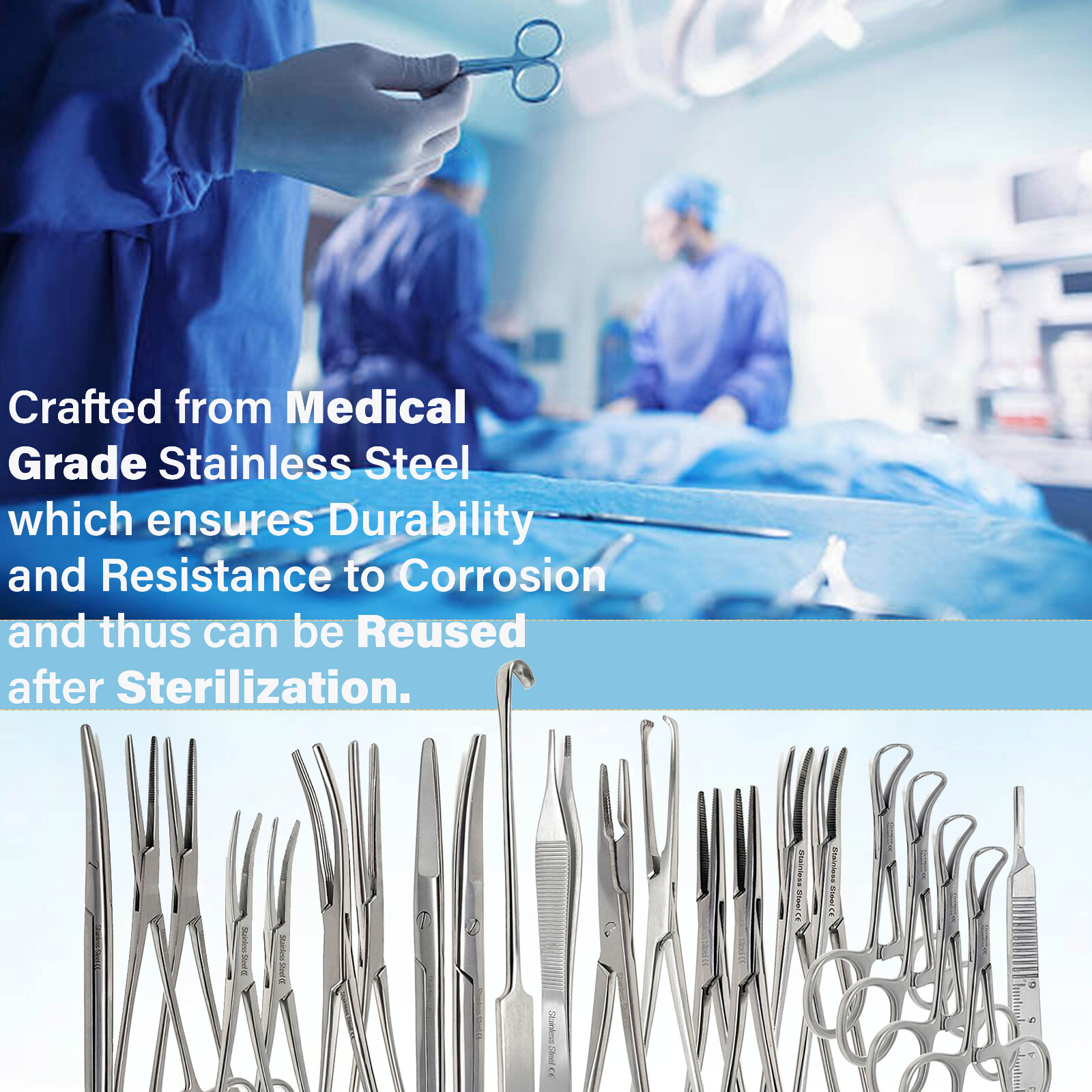 95x Assorted Instruments Needle Holders, Scalpel Handles, Tissue Forceps Economy