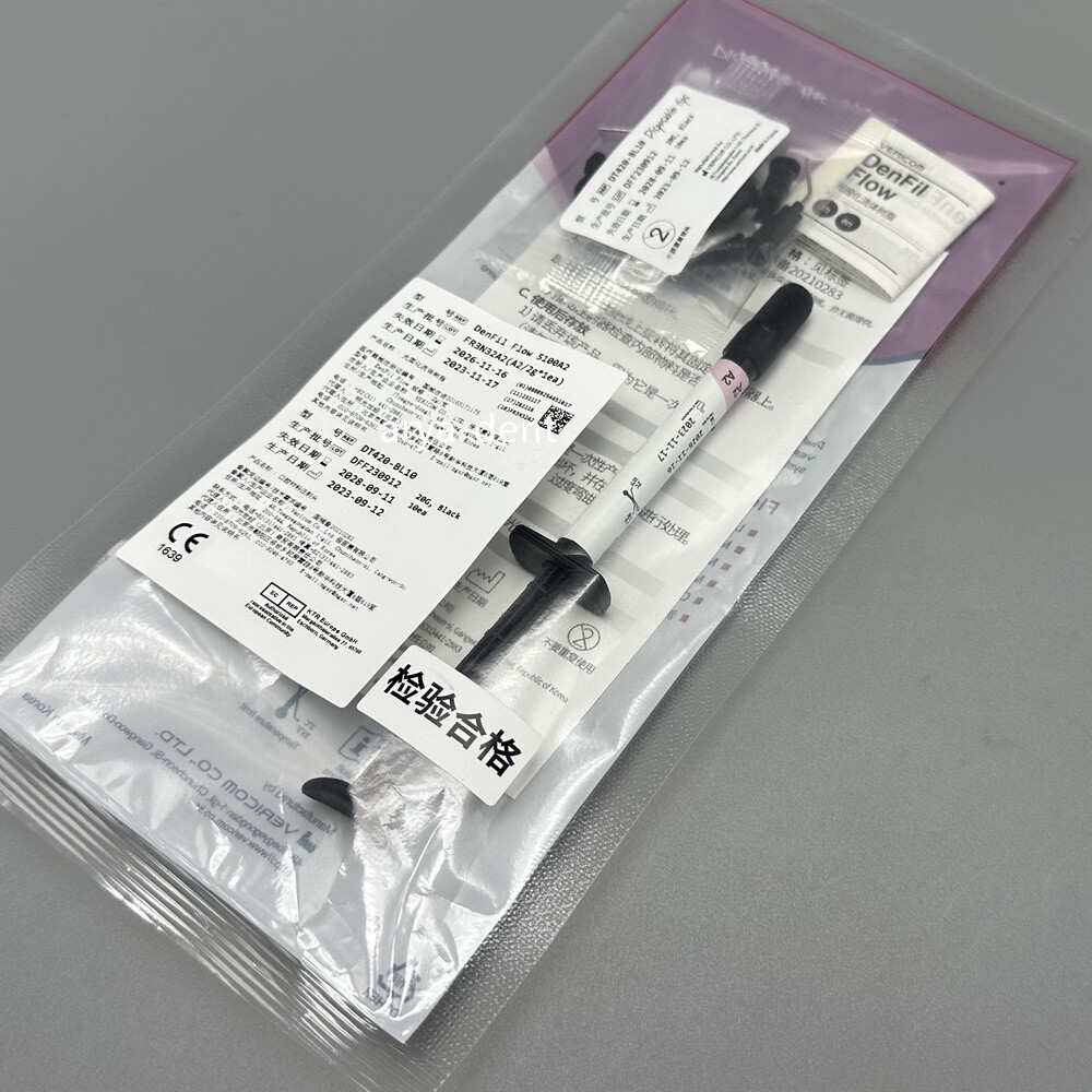 DenFil Flow Light-cured Flowable Composite Resin Syringe w TipsA1/A2/A3/A3.5/B1