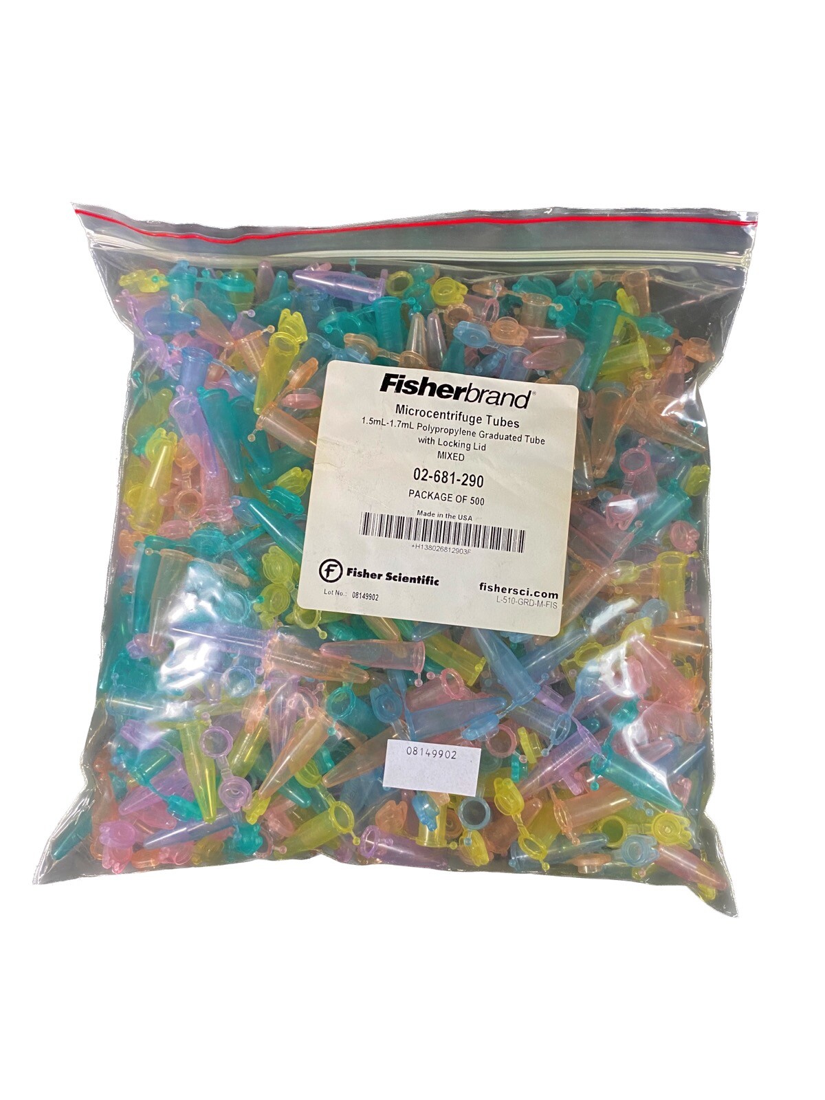 FISHERBRAND 1.5mL Graduated Micorcentrifuge Tubes W Snap-Cap 02-681-290 (500/cs)
