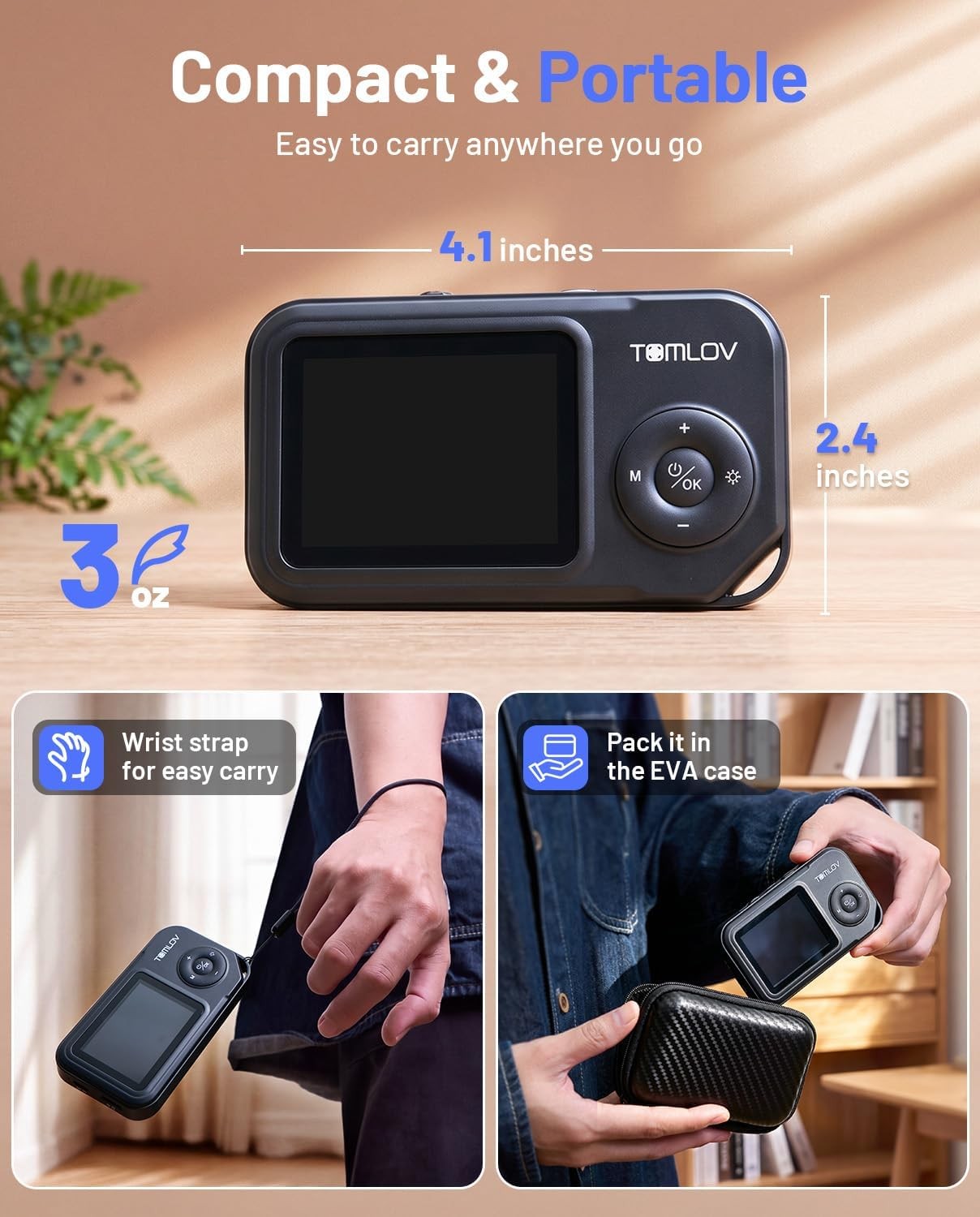 Portable Digital Microscope 1000X Miniscope with Slides fr Kids Coins Viewing