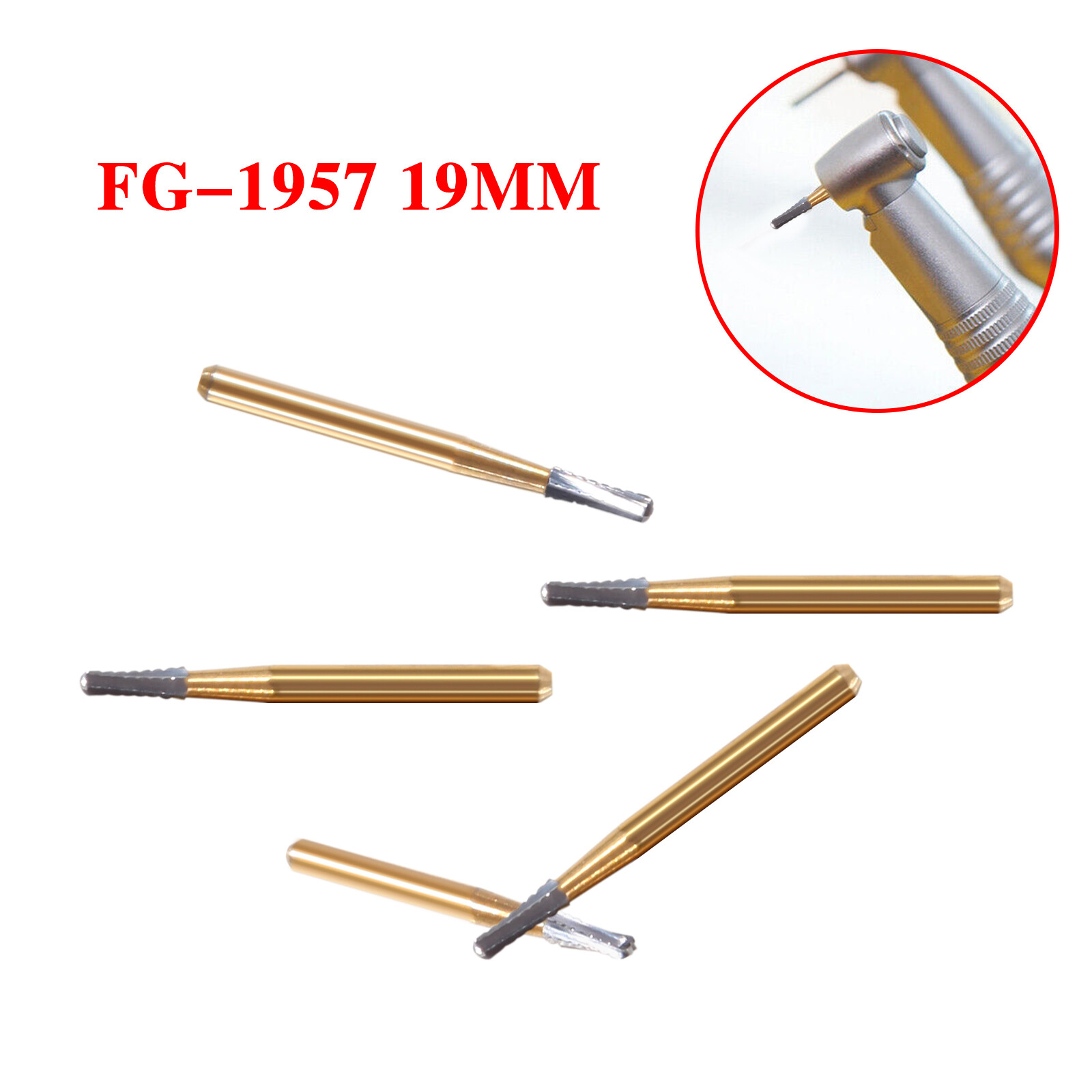 10*Dental Tungsten Steel Carbide Crown Metal Cutting Burs For High Speed FG-1957