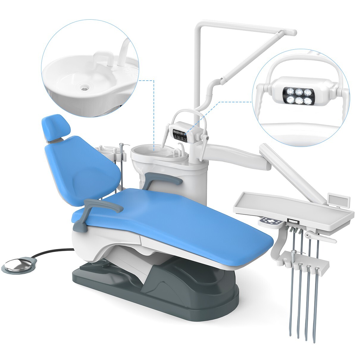 Dental Unit Chair Computer Controlled DC Motor PU Leather &Stool TJ2688-A1
