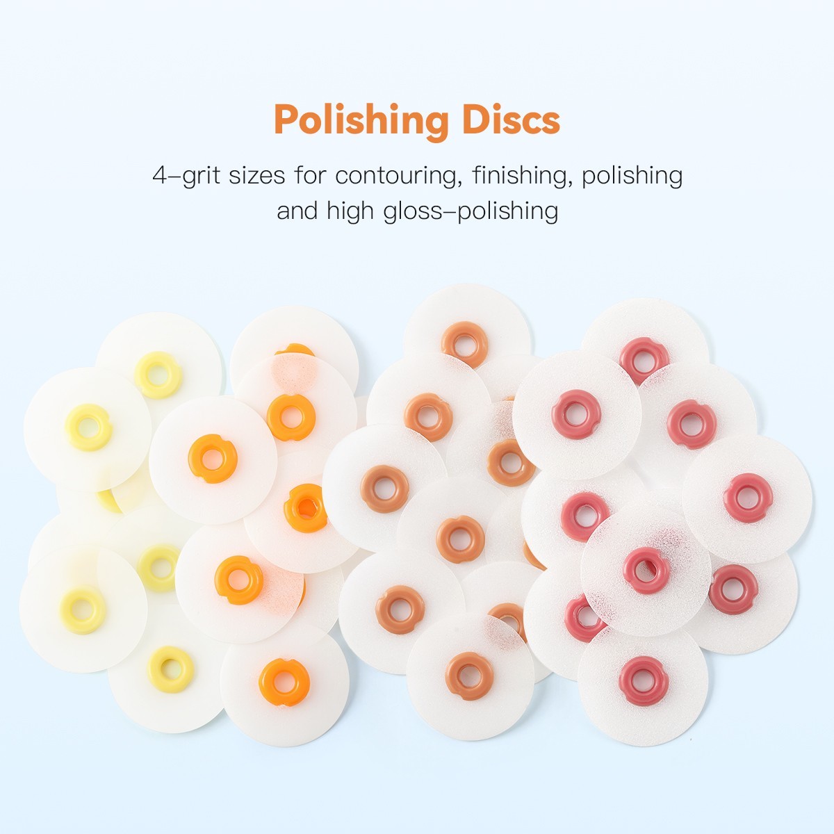 AZDENT Dental Polishing Discs Coarse Medium Super Fine RA 40Pcs Polisher+Mandrel