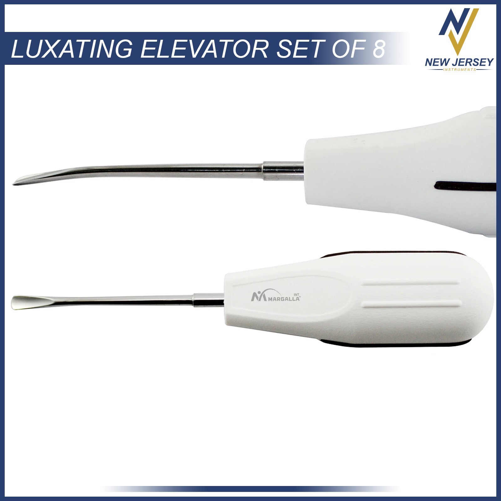 8 PCS White Dental Root Elevators Oral Surgery PDL Luxating Tooth loosening
