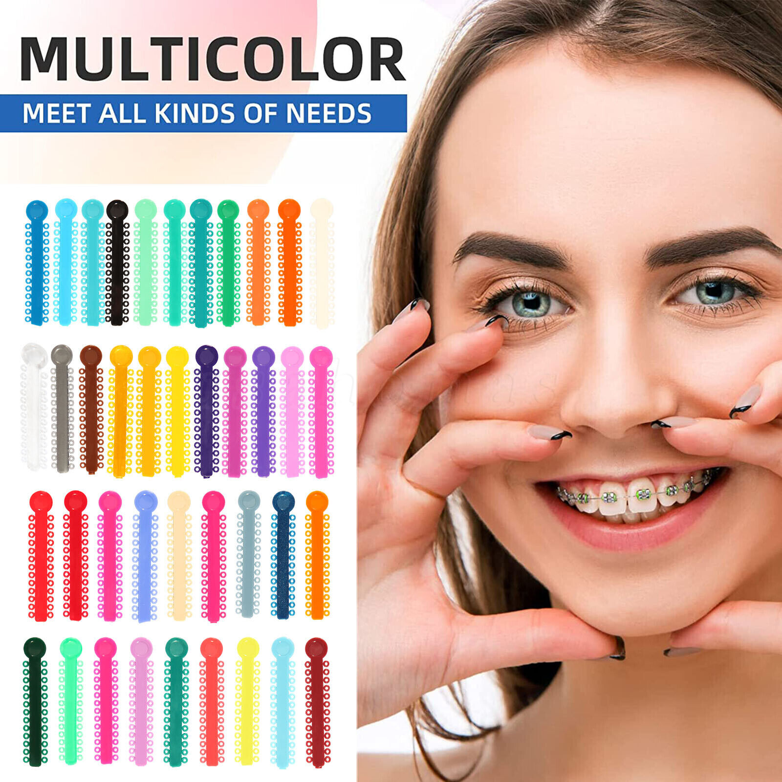 1040 piezas Las ligaduras de ortodoncia dental atan bandas de goma elásticas CE