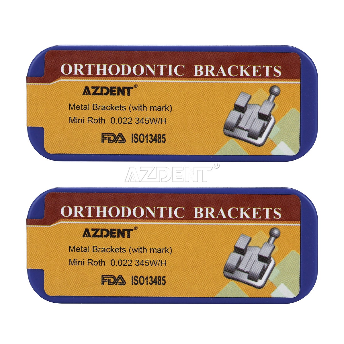10X AZDENT Orthodontic Brackets Split Welding Mini Roth 022 Hook 345 Laser Mark