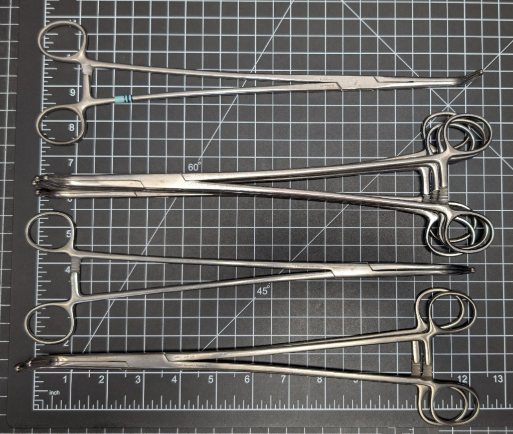 8X LOT Jarit Codman Harrington Mixter Forceps Longitudinal Serrations Atraumatic