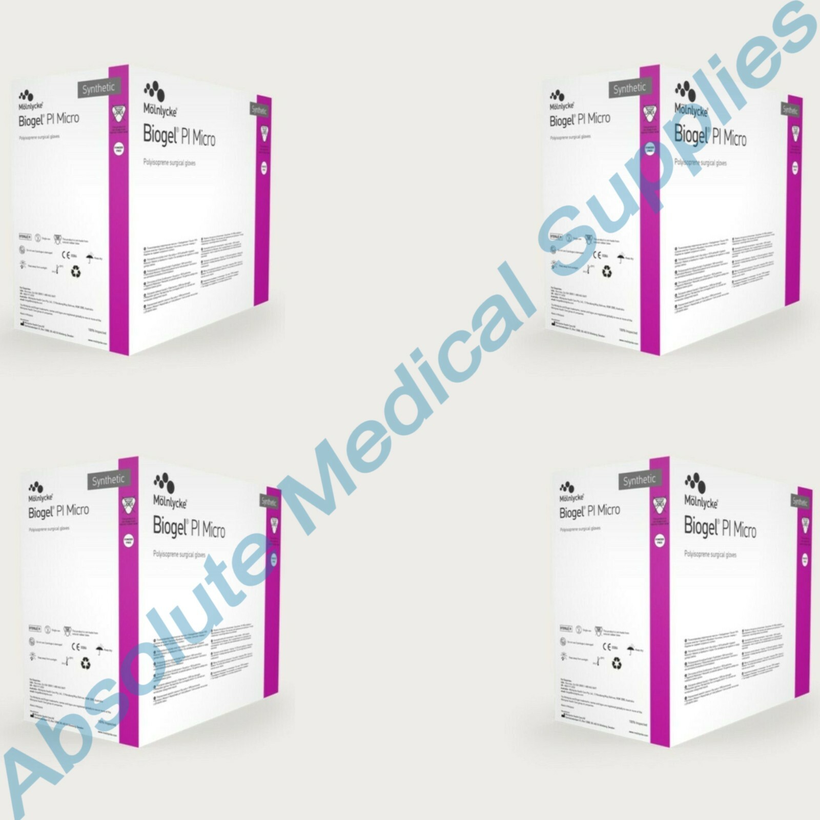 *200-Pairs* Molnlycke Biogel PI Micro Polyisoprene Surgical Size-8.5 Glove 48585