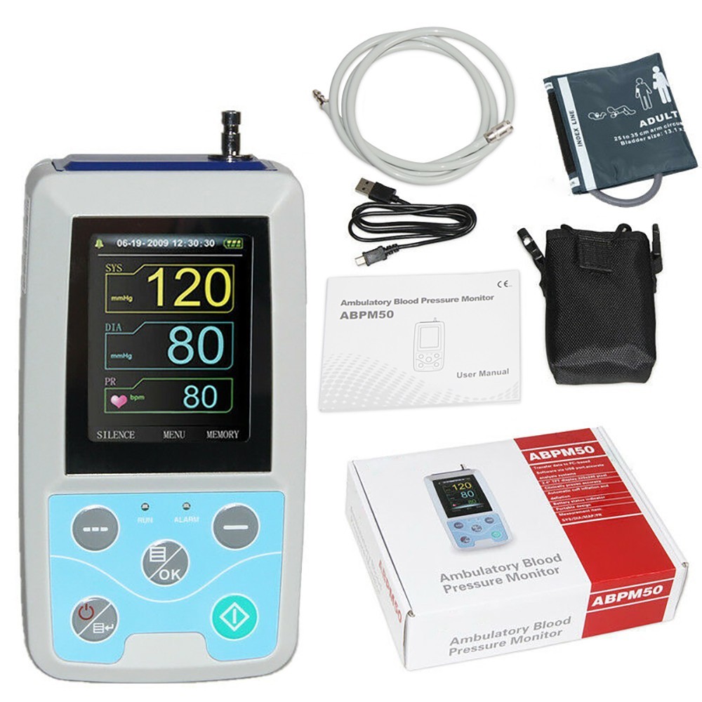 24 Hour Ambulatory Blood Pressure Monitor – Holter w/ Adult Cuff – Fast Shipping
