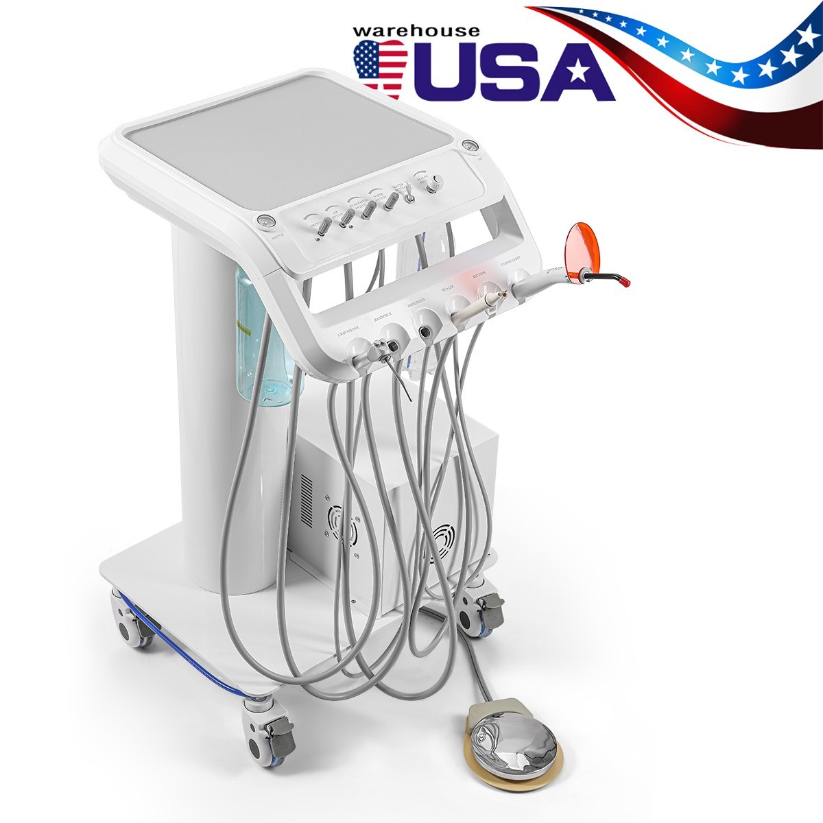 Portable Dental Unit Delivery Cart with Air Compressor/Dental Suction System