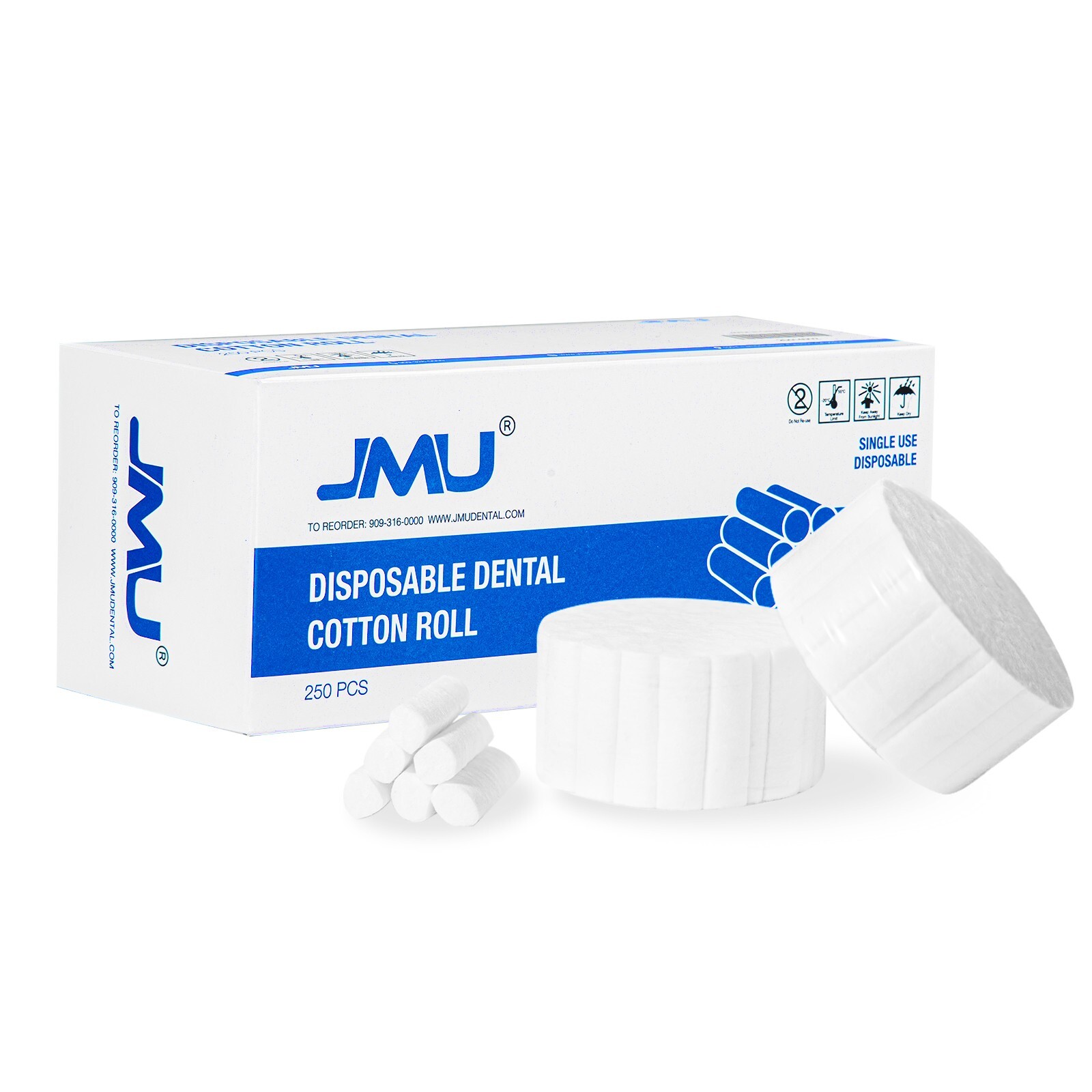 10000/Case JMU Dental Cotton Rolls Non-Sterile Nosebleed Plugs, 1.5″ x 3/8″